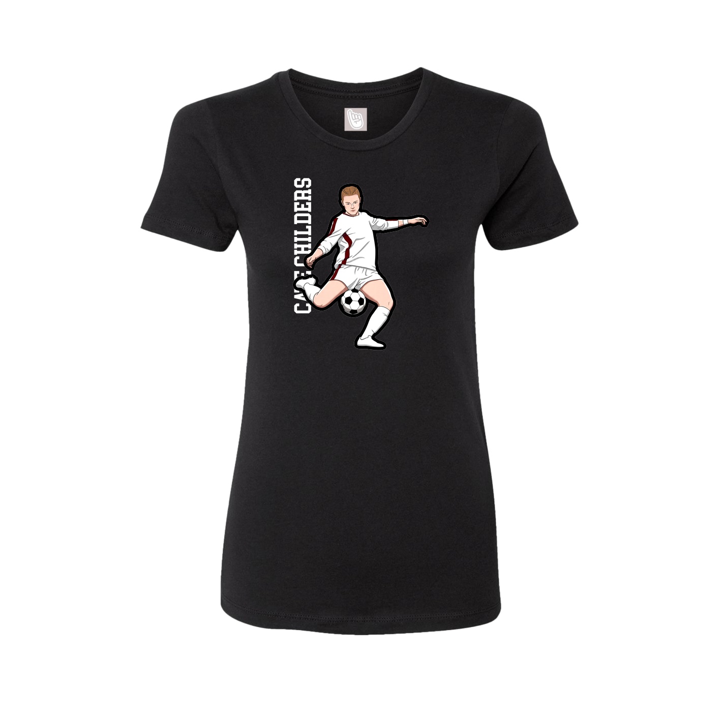 Fitted Women's Tee — Name Vertical in Black