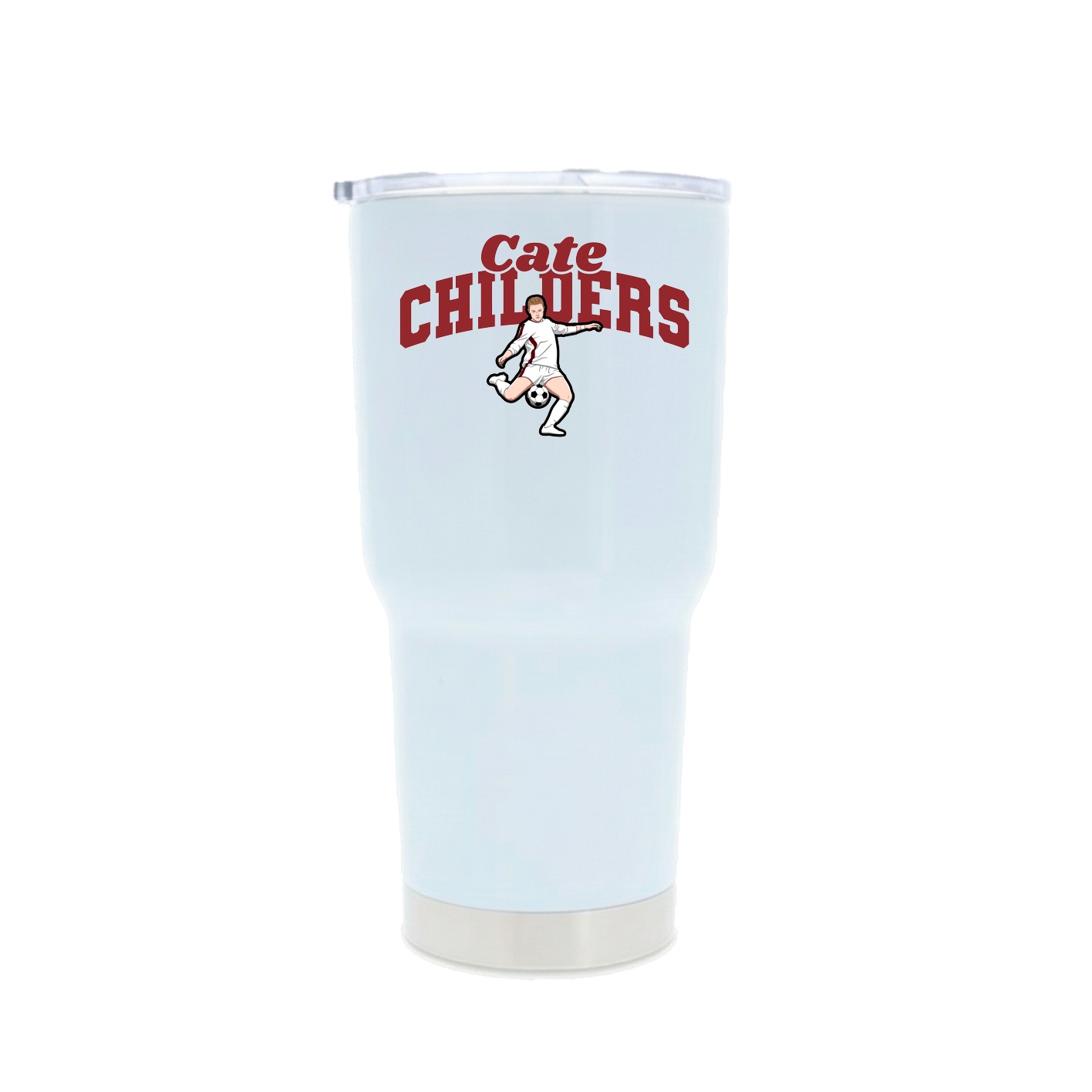 30oz Stainless Steel Tumbler — Signature Arch in White