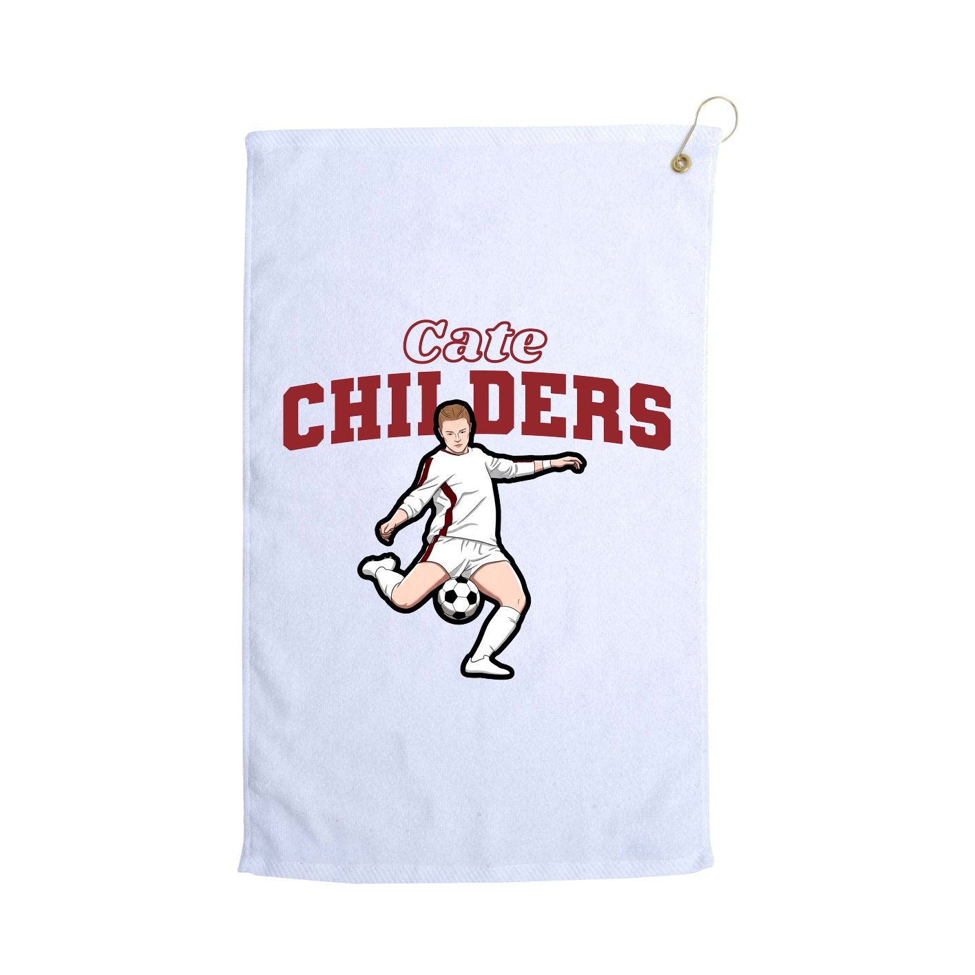 Golf Towel — Name Arch in White