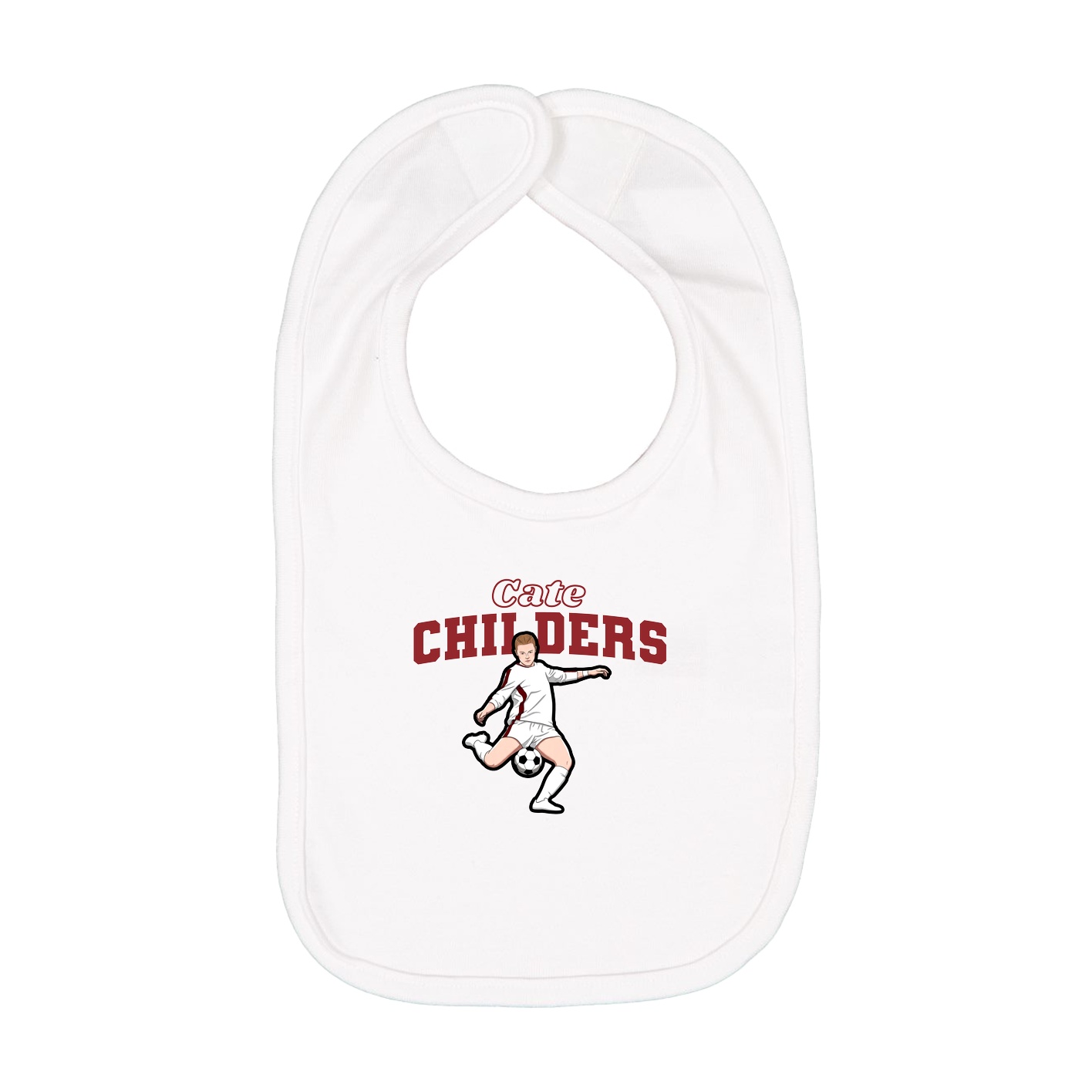 Infant Bib — Name Arch in White