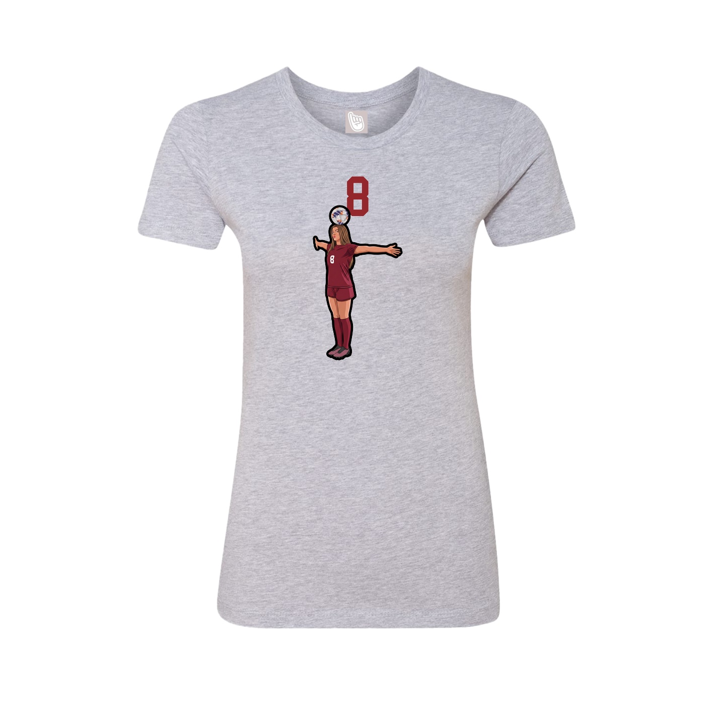 Fitted Women's Tee — Number Top in Grey