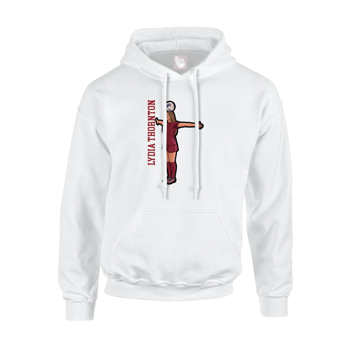 Hoodie — Name Vertical in White