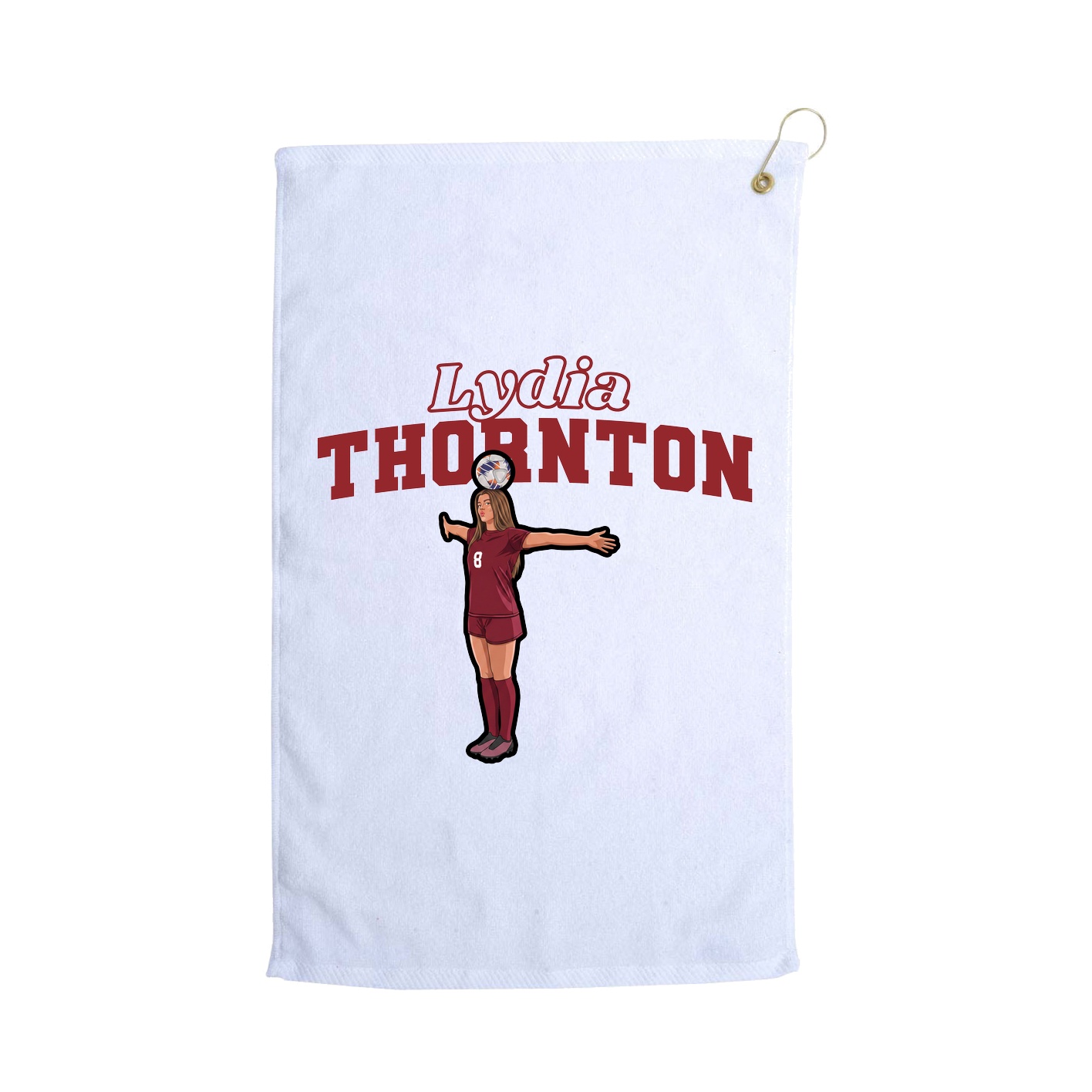 Golf Towel — Name Arch in White