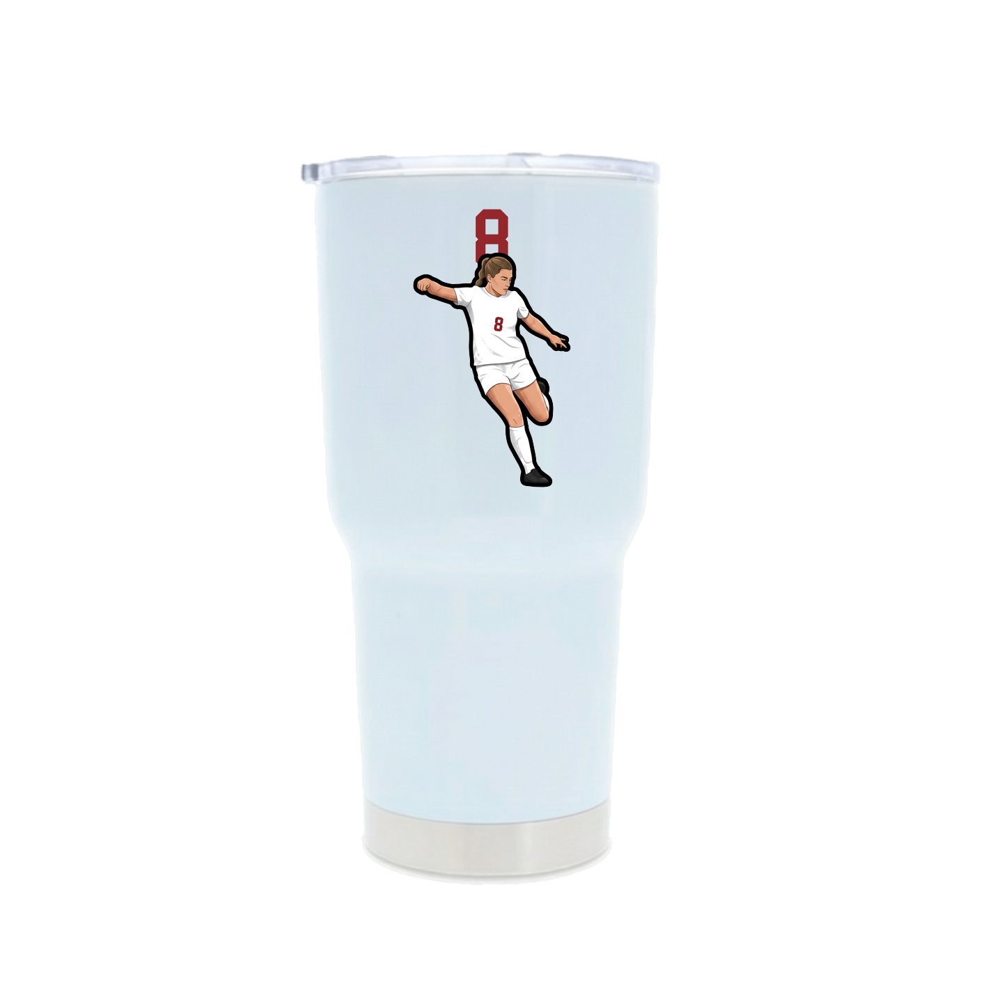 30oz Stainless Steel Tumbler — Number Top in White