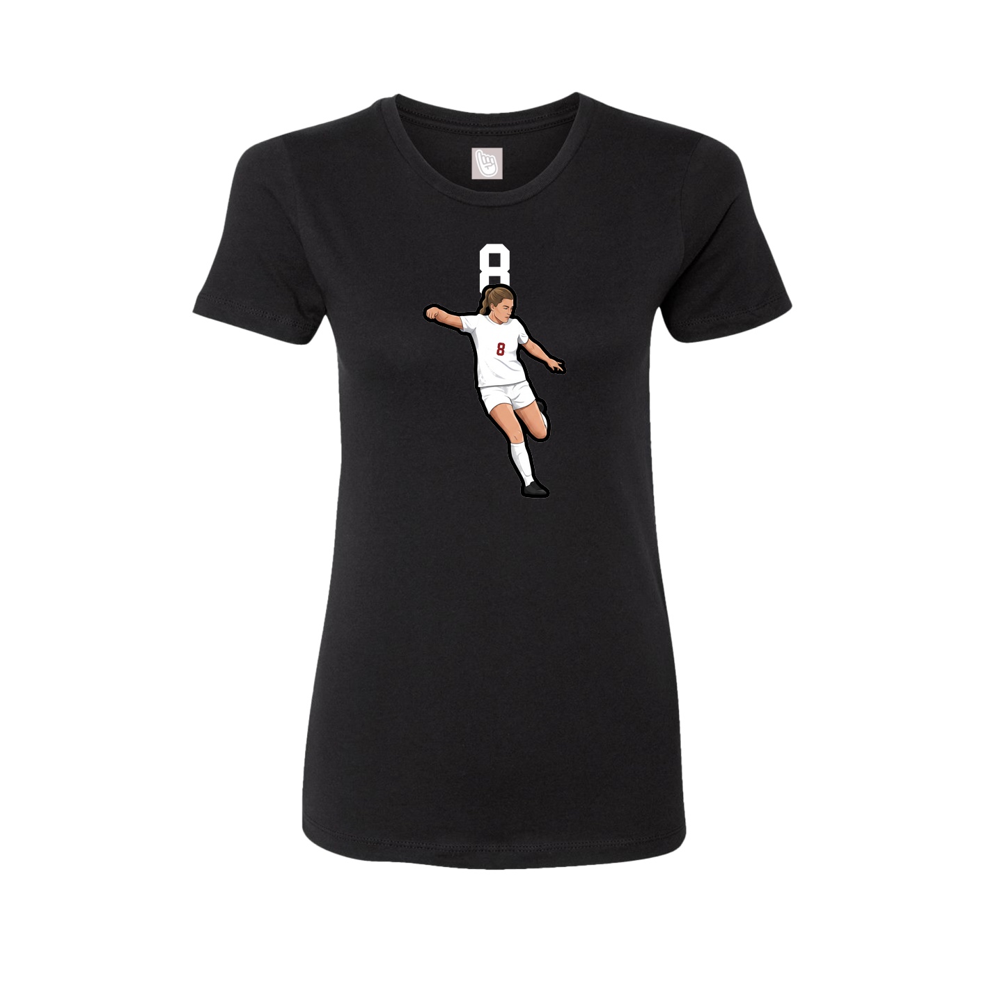 Fitted Women's Tee — Number Top in Black