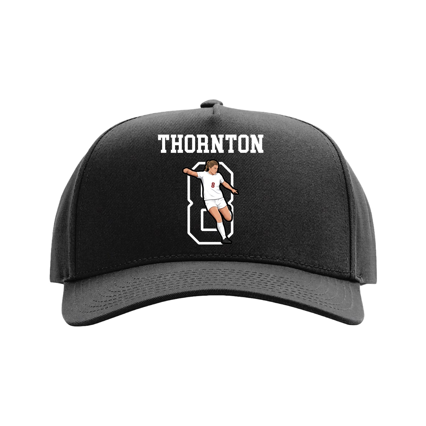 Full Fabric Five-Panel Champ Cap — Shirsey in Black