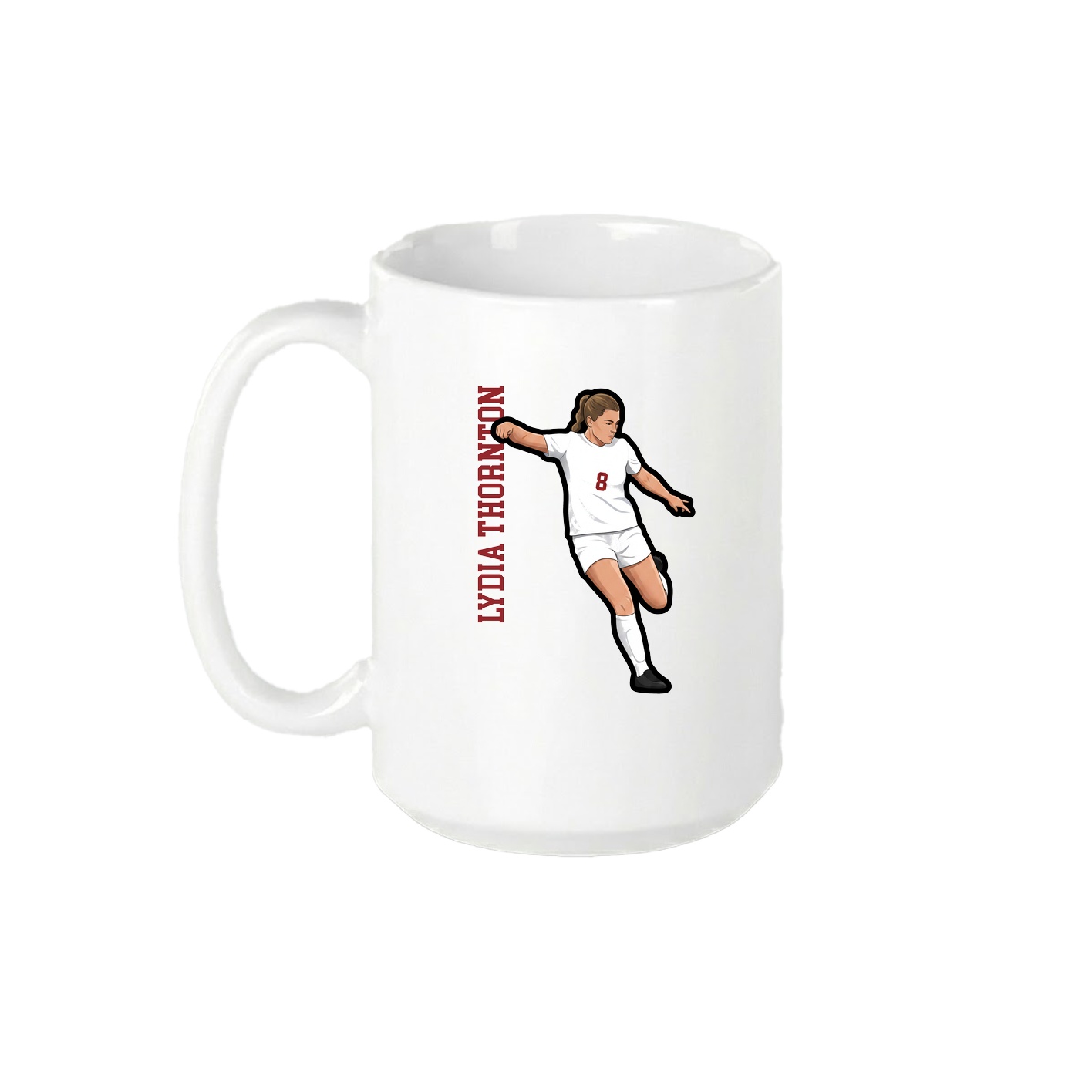15oz Coffee Mug — Name Vertical in White