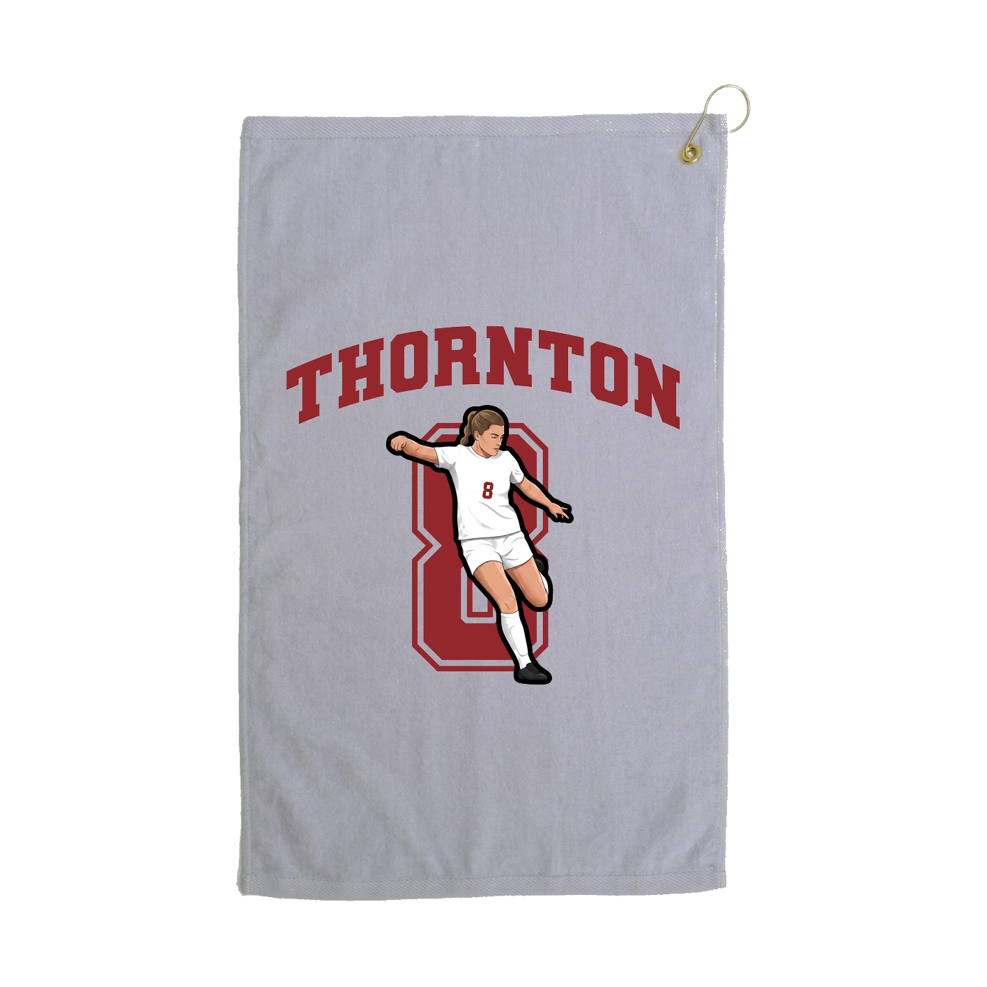 Golf Towel — Number in Grey