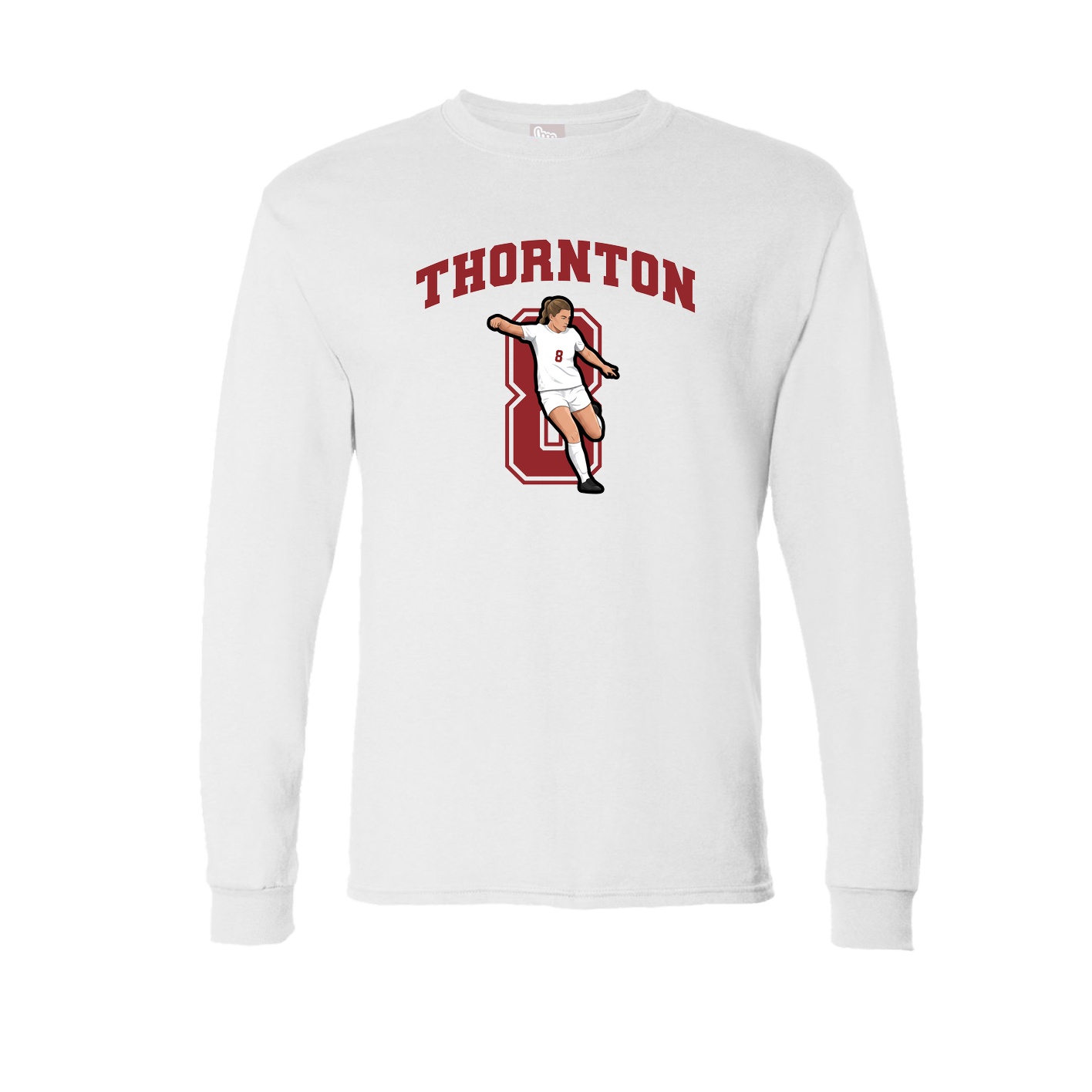 Long Sleeve Tee — Number in White