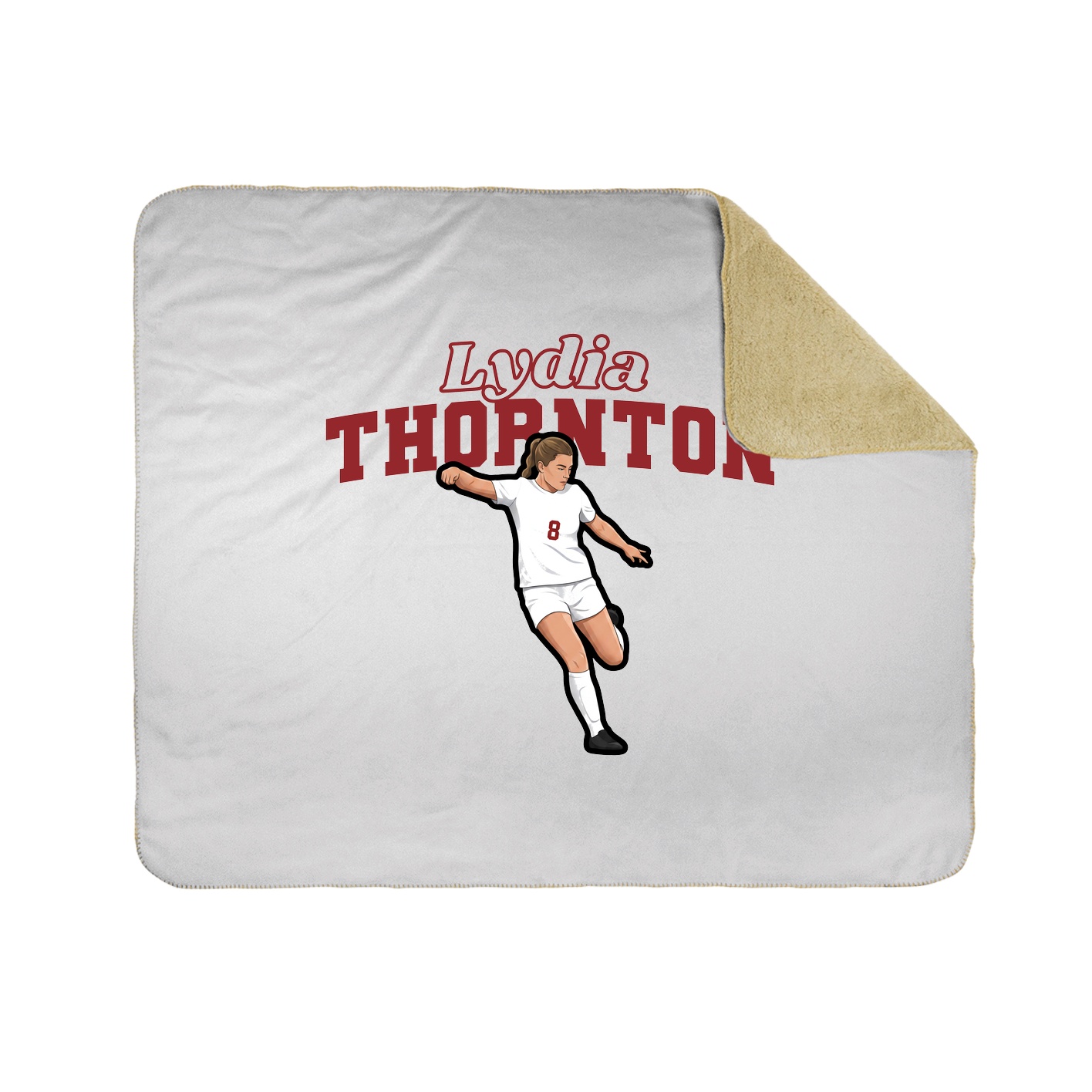 Throw Blanket — Name Arch in White