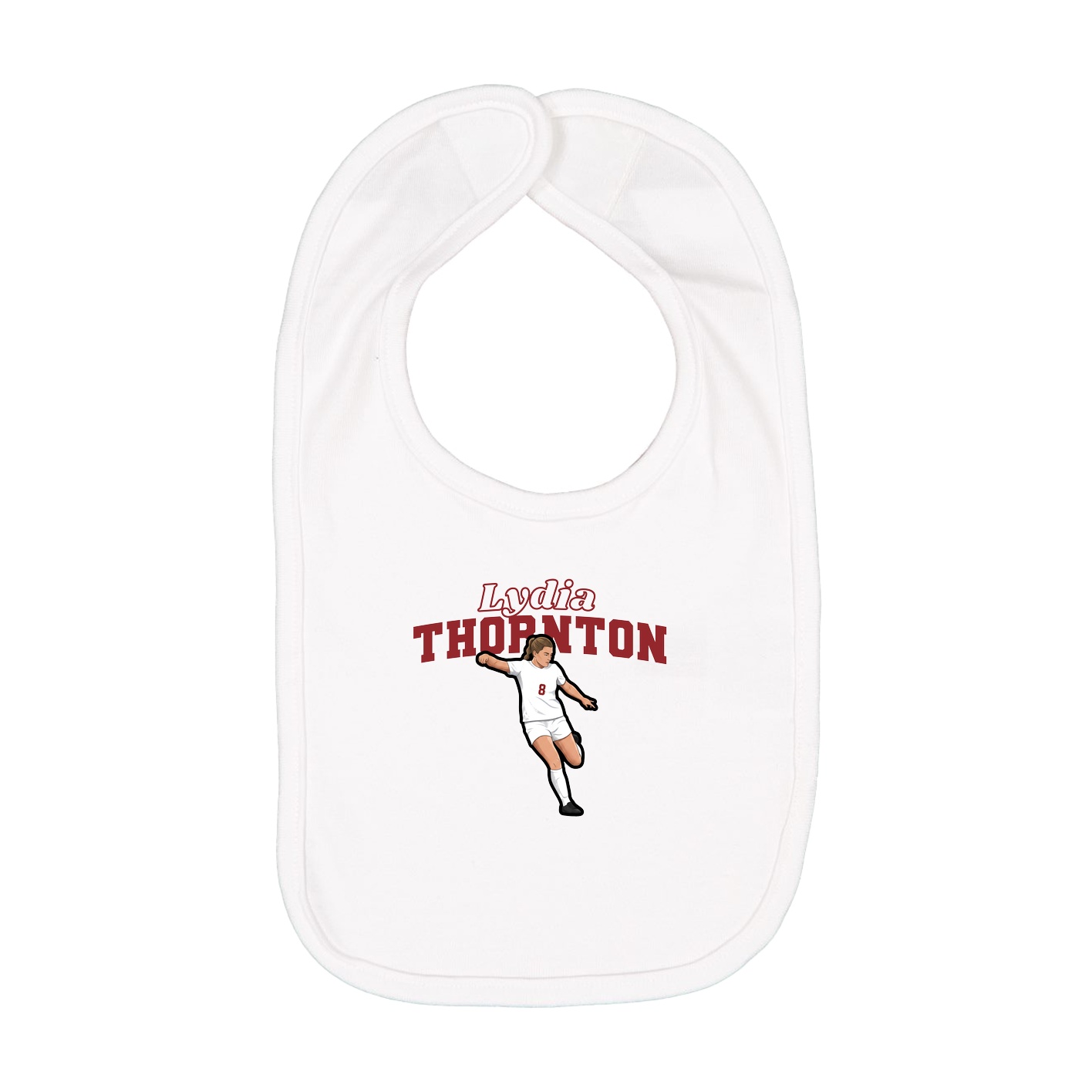 Infant Bib — Name Arch in White