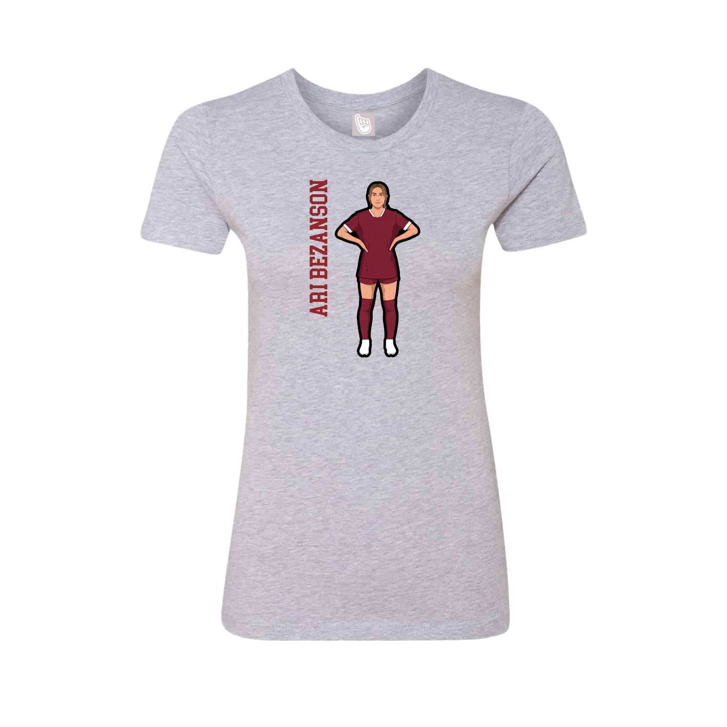 Womens Tee — Name Vertical in Grey
