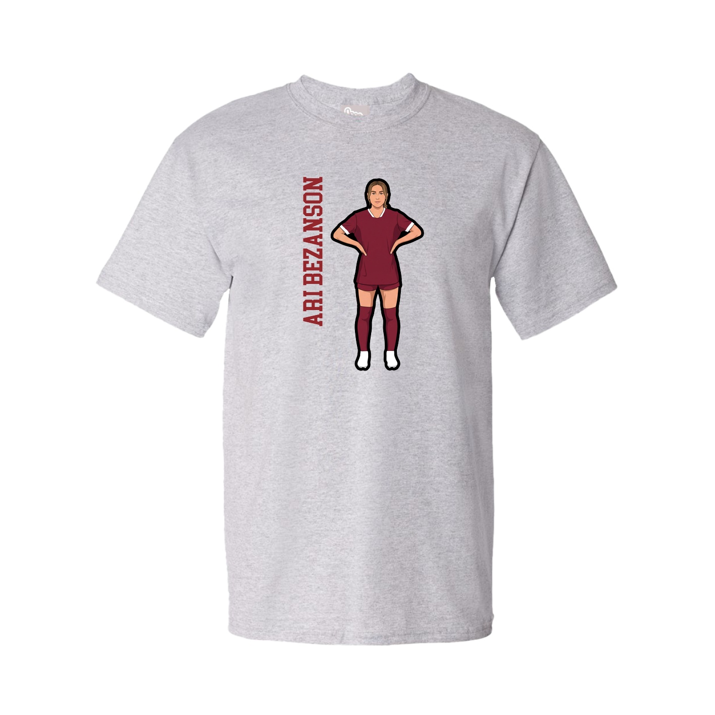 Youth Tee — Name Vertical in Grey