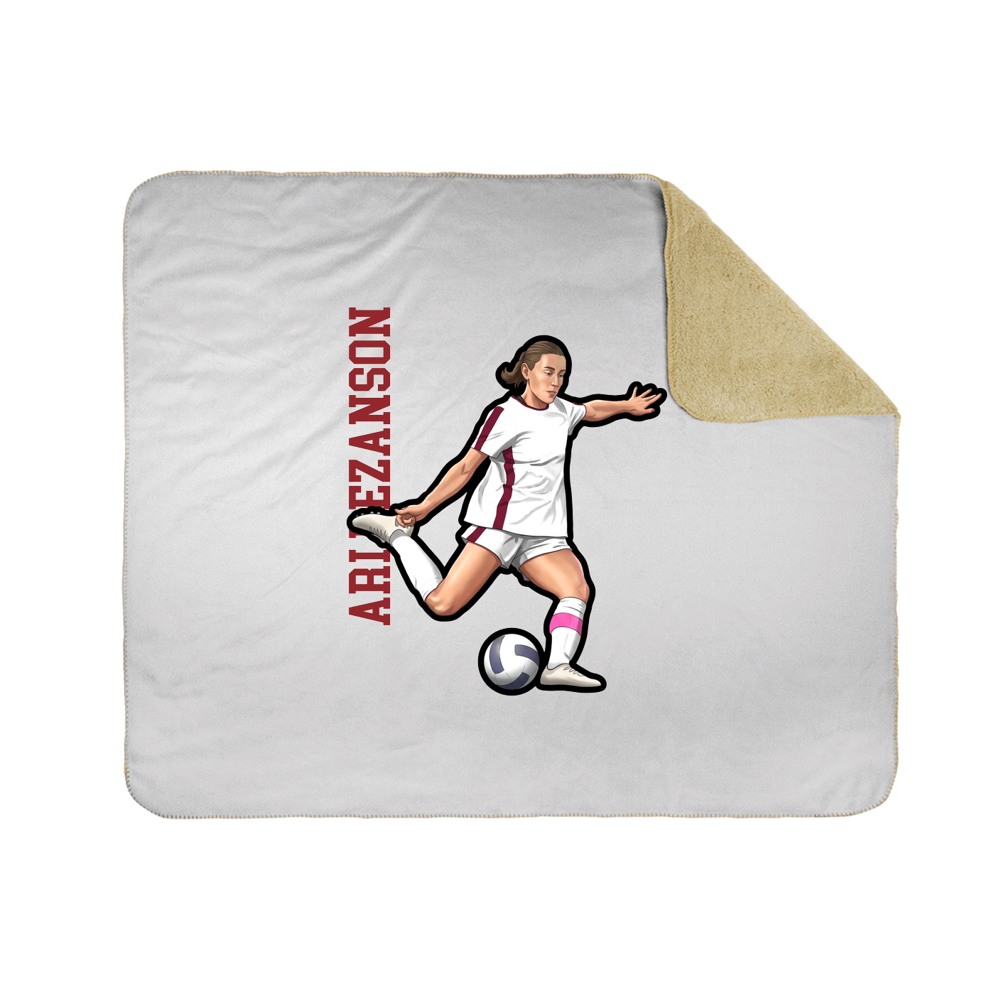 Throw Blanket — Name Vertical in White