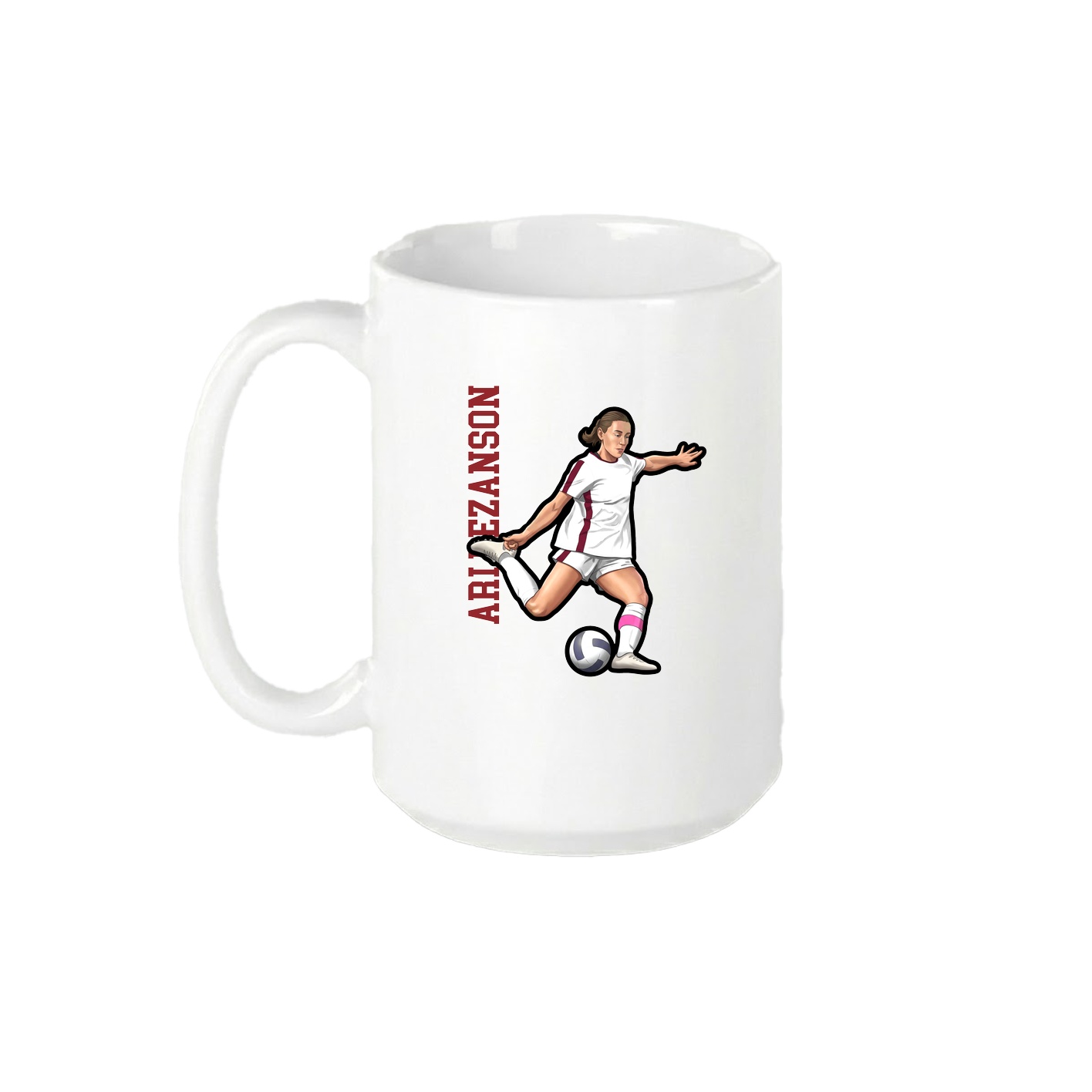 15oz Coffee Mug — Name Vertical in White