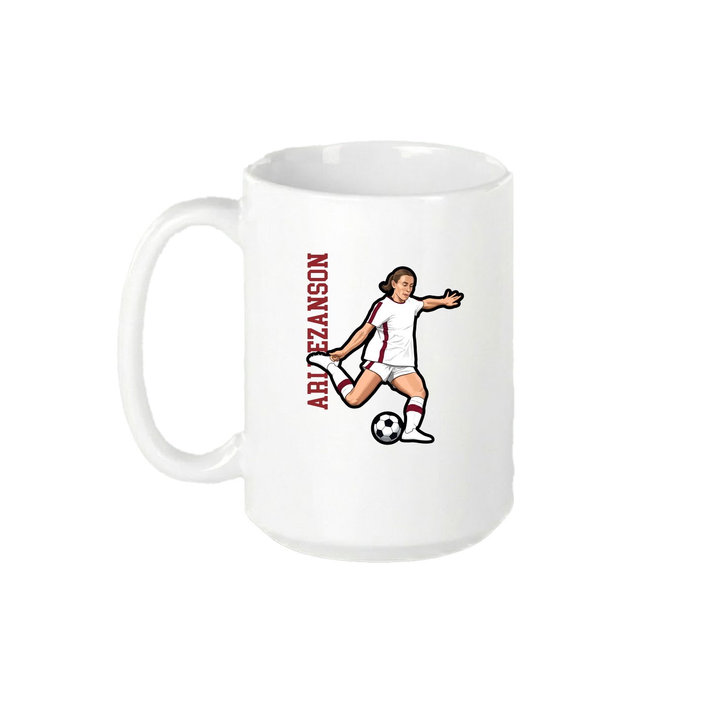 15oz Coffee Mug — Name Vertical in White