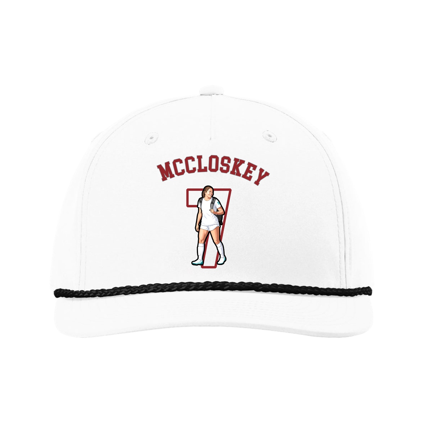Five-Panel Classic Rope Cap — Shirsey Arch in White