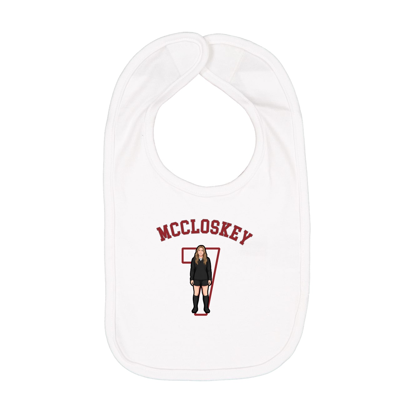 Infant Bib — Shirsey Arch in White