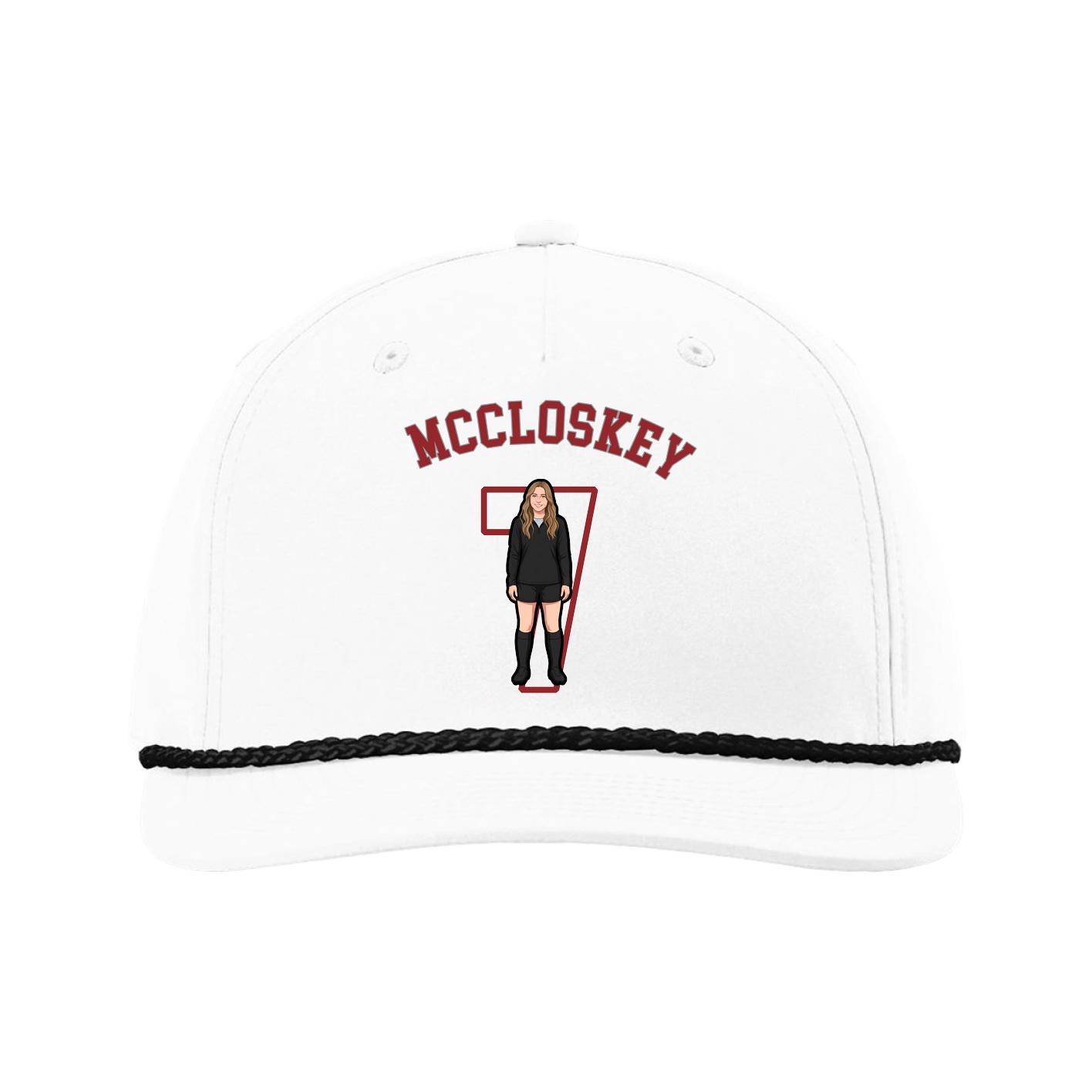 Five-Panel Classic Rope Cap — Shirsey Arch in White