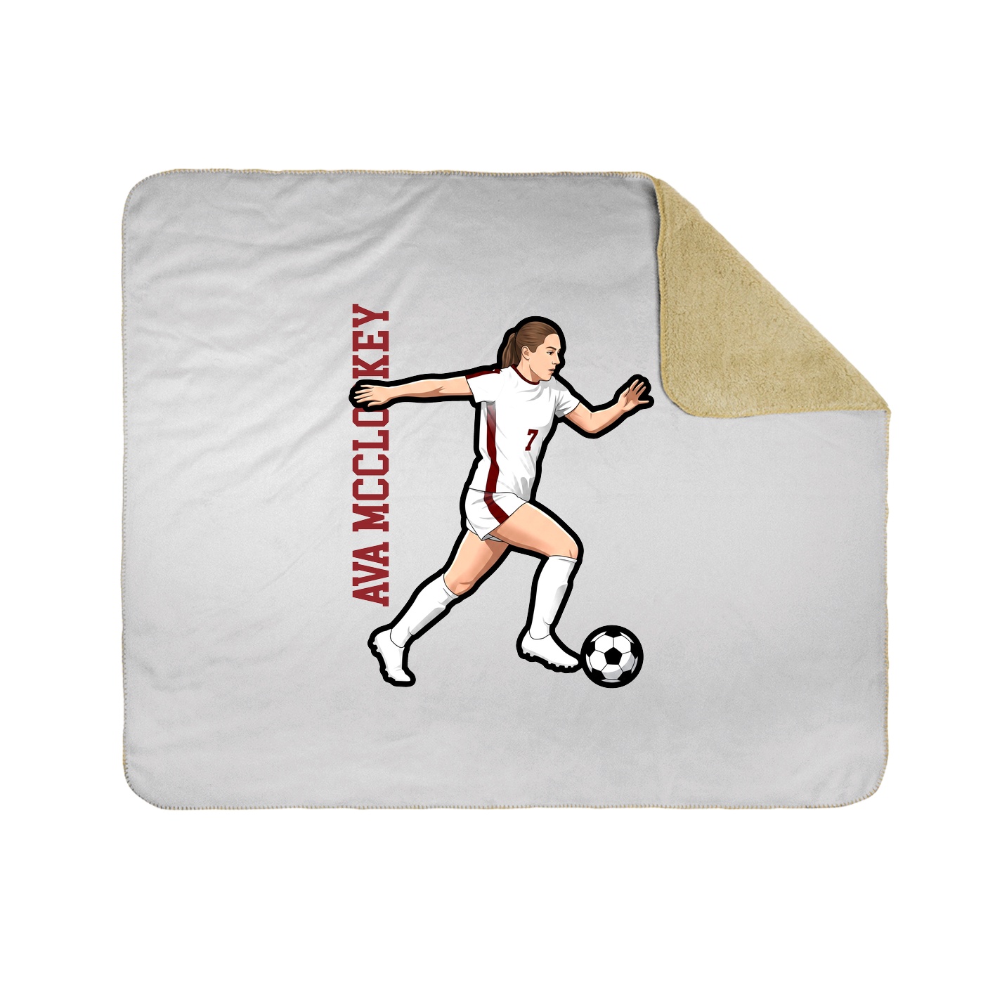 Throw Blanket — Name Vertical in White