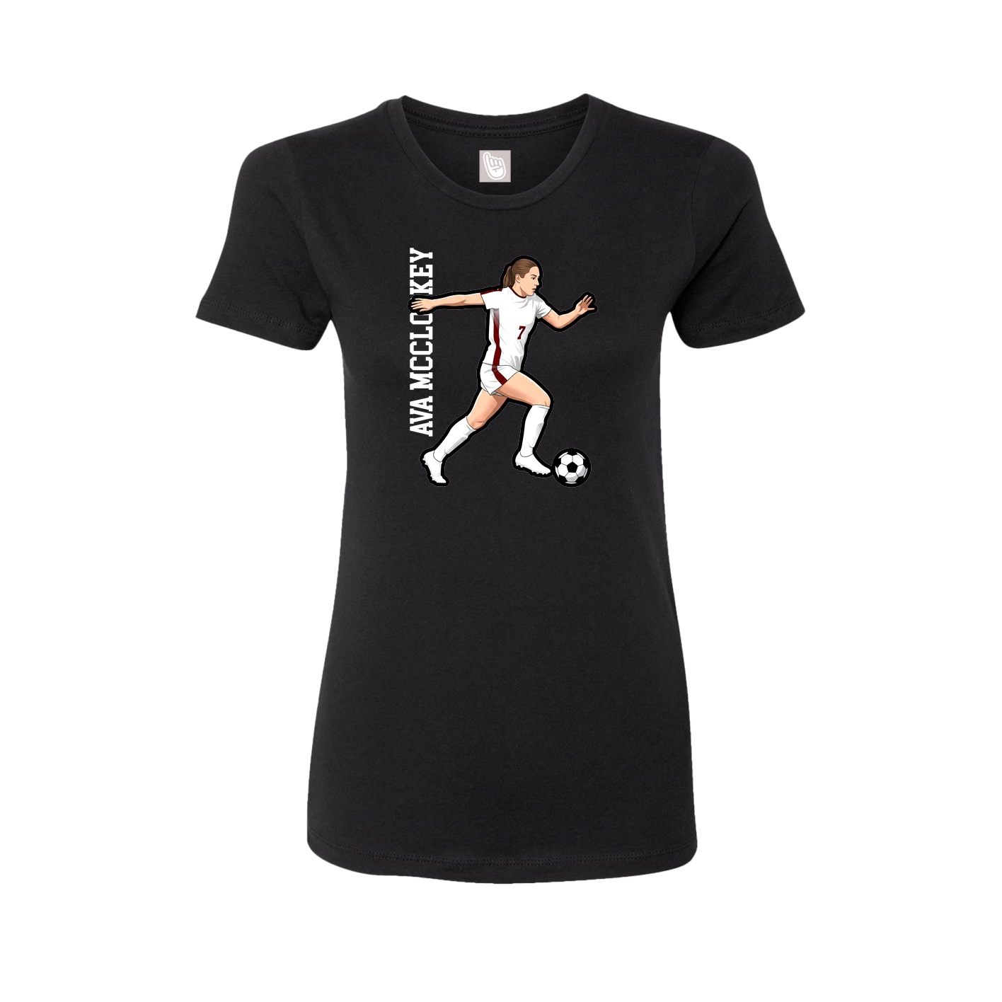 Fitted Women's Tee — Name Vertical in Black
