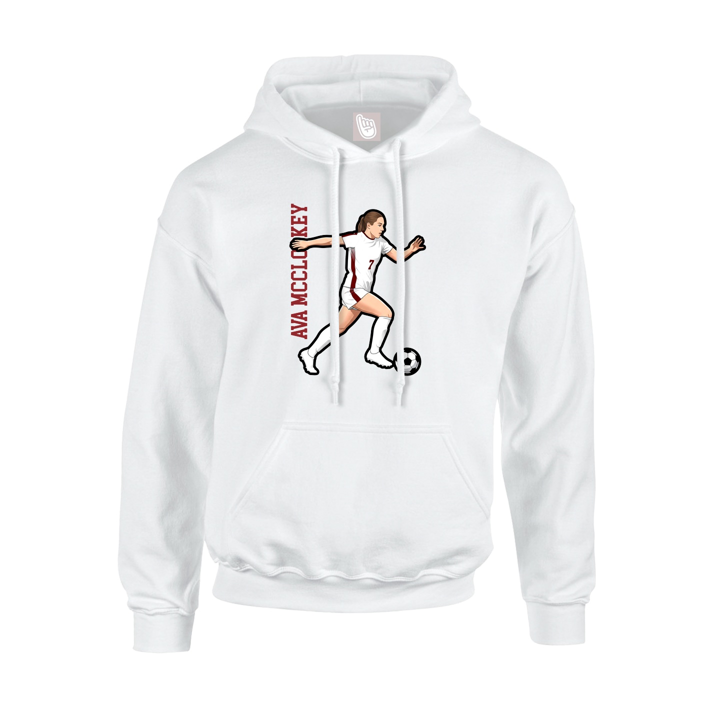 Hoodie — Name Vertical in White