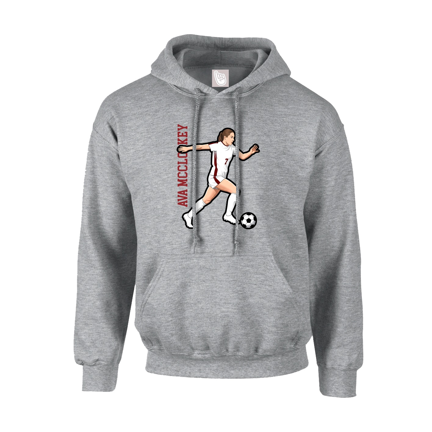 Youth Hoodie — Name Vertical in Grey