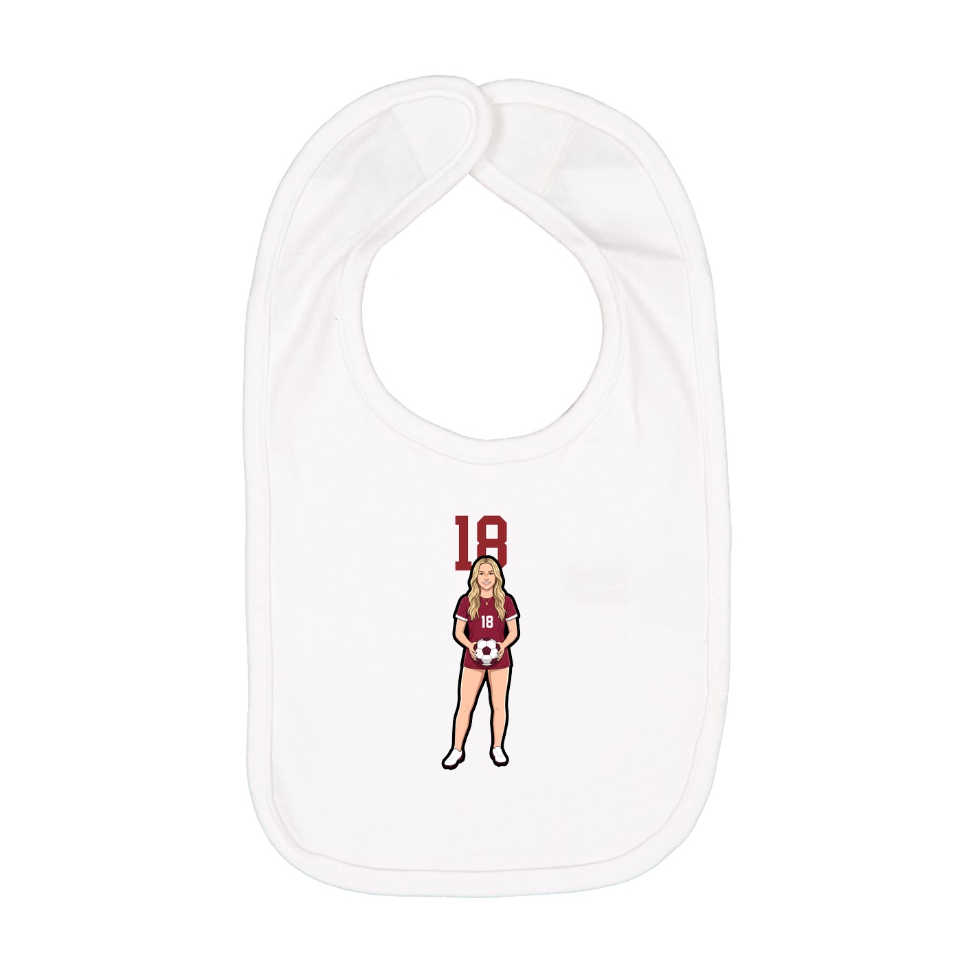 Infant Bib — Number Top in White
