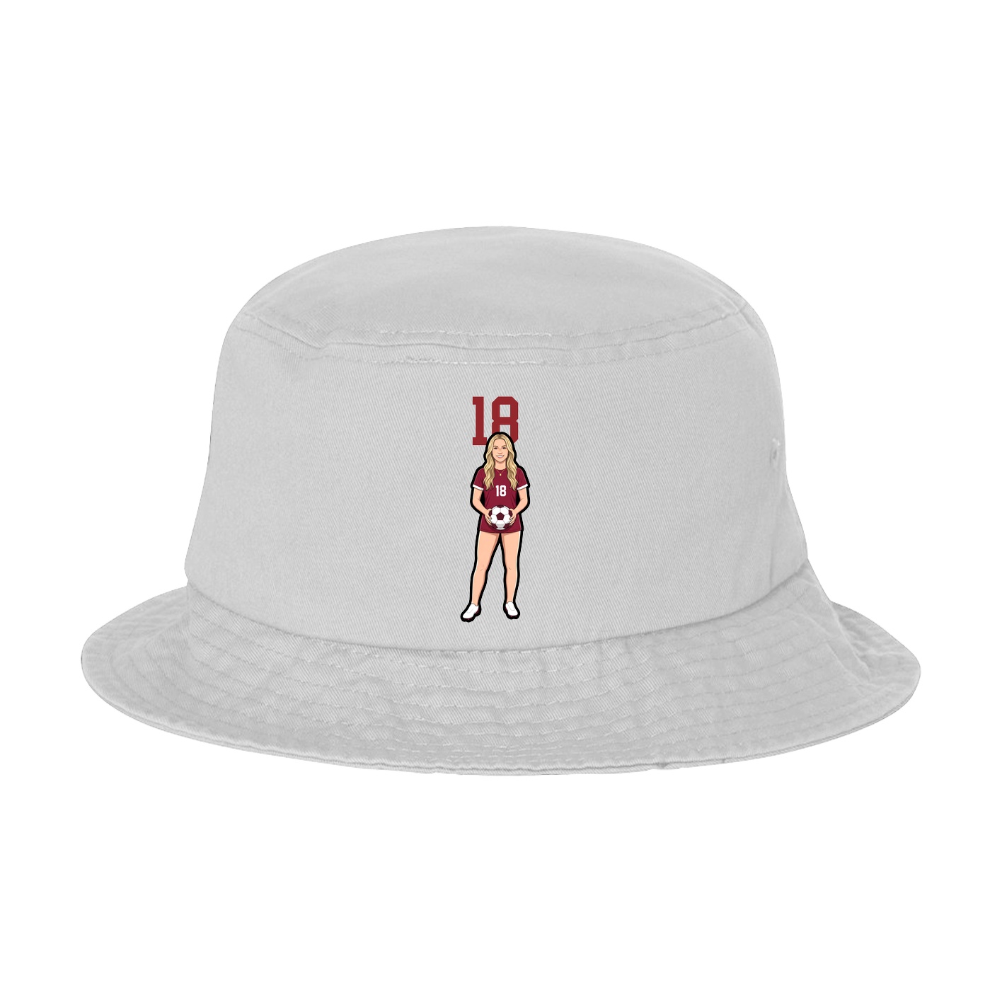 Bucket Cap — Number Top in White