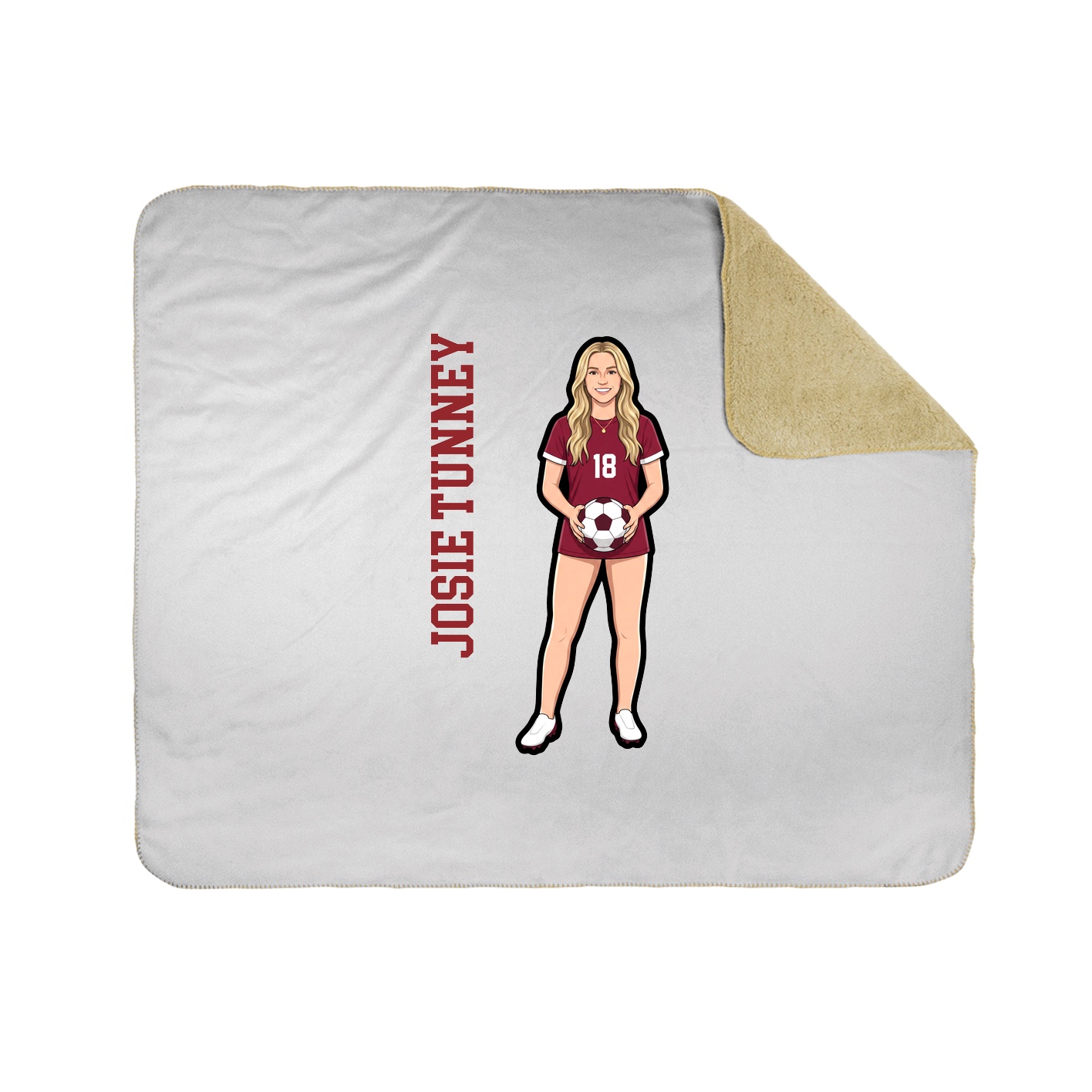 Throw Blanket — Name Vertical in White