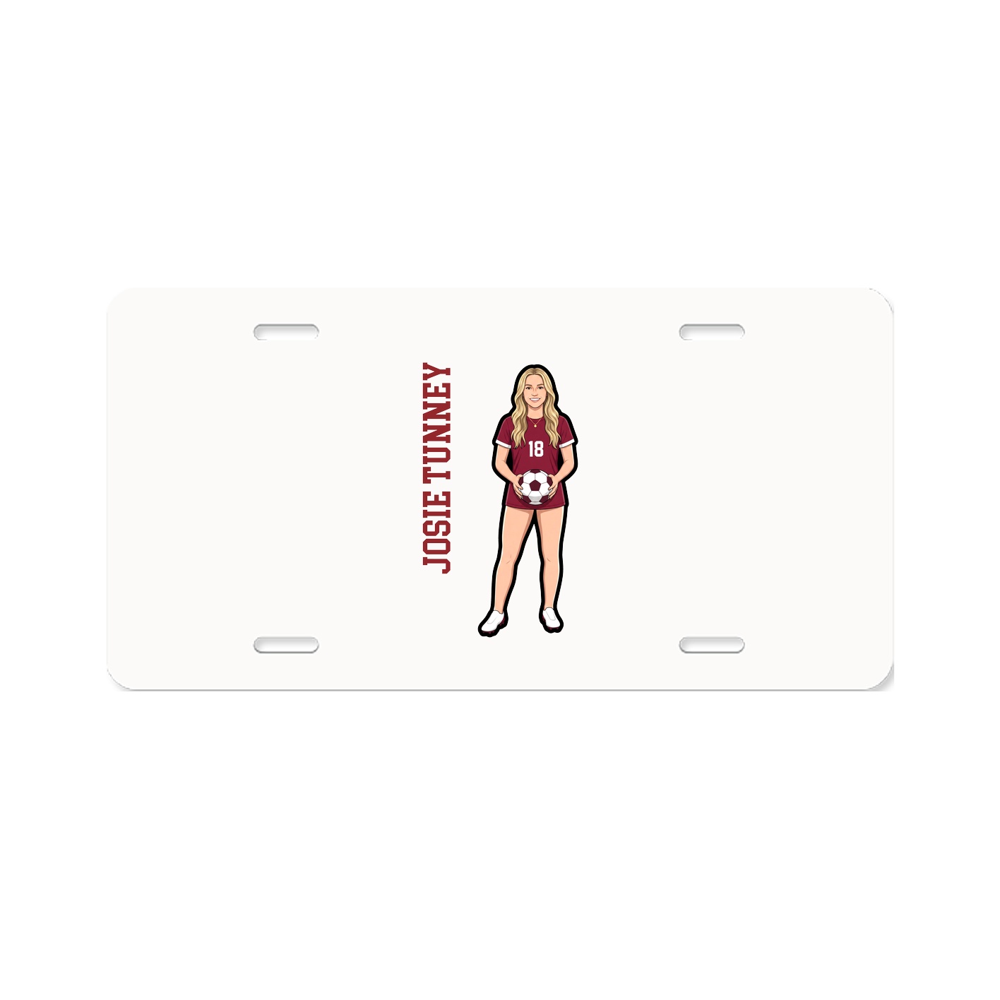License Plate — Name Vertical in Classic