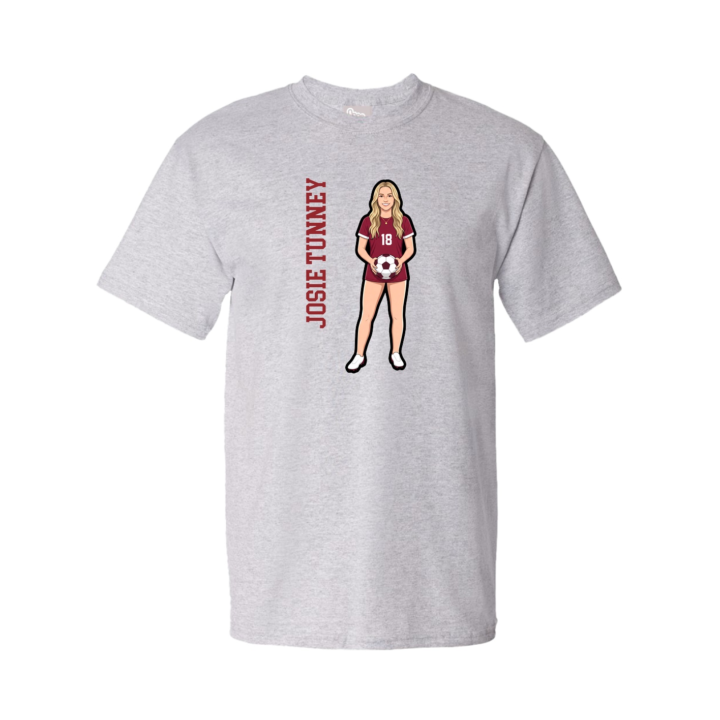 Youth Tee — Name Vertical in Grey