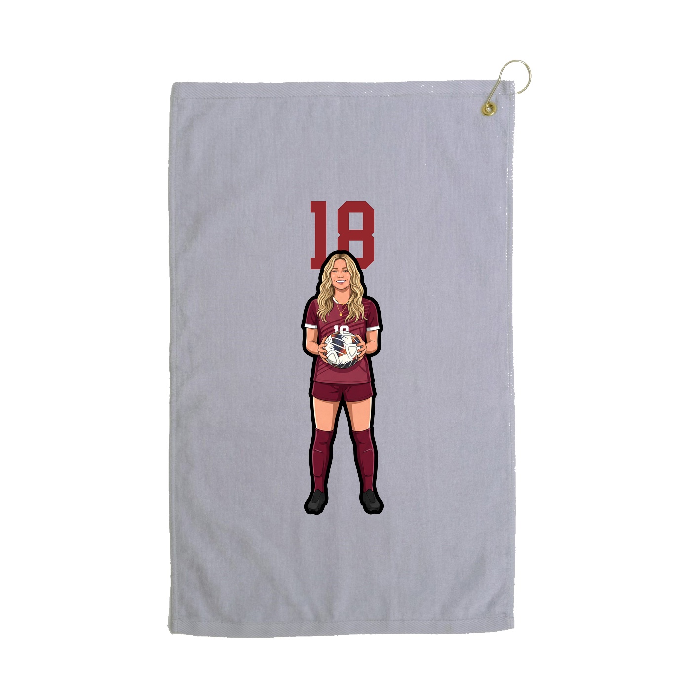 Golf Towel — Number Top in Grey