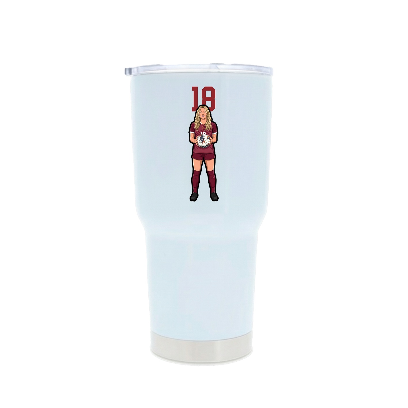 30oz Stainless Steel Tumbler — Number Top in White