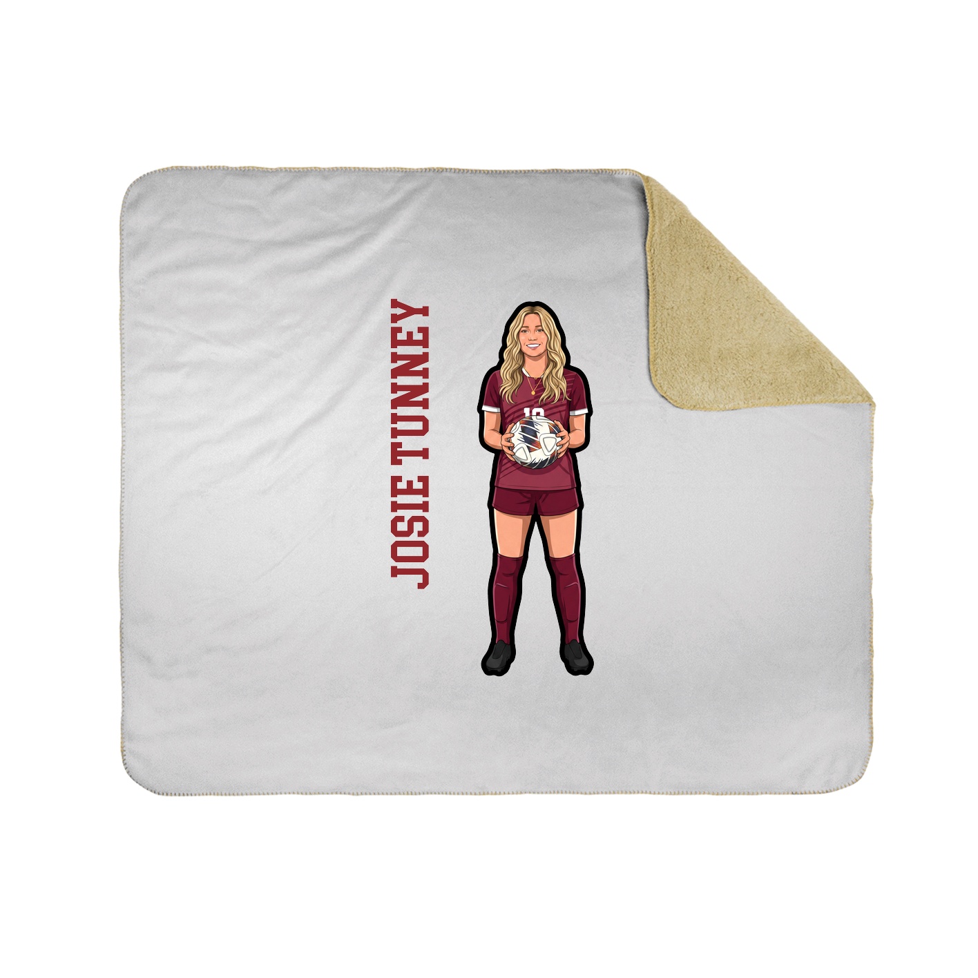 Throw Blanket — Name Vertical in White