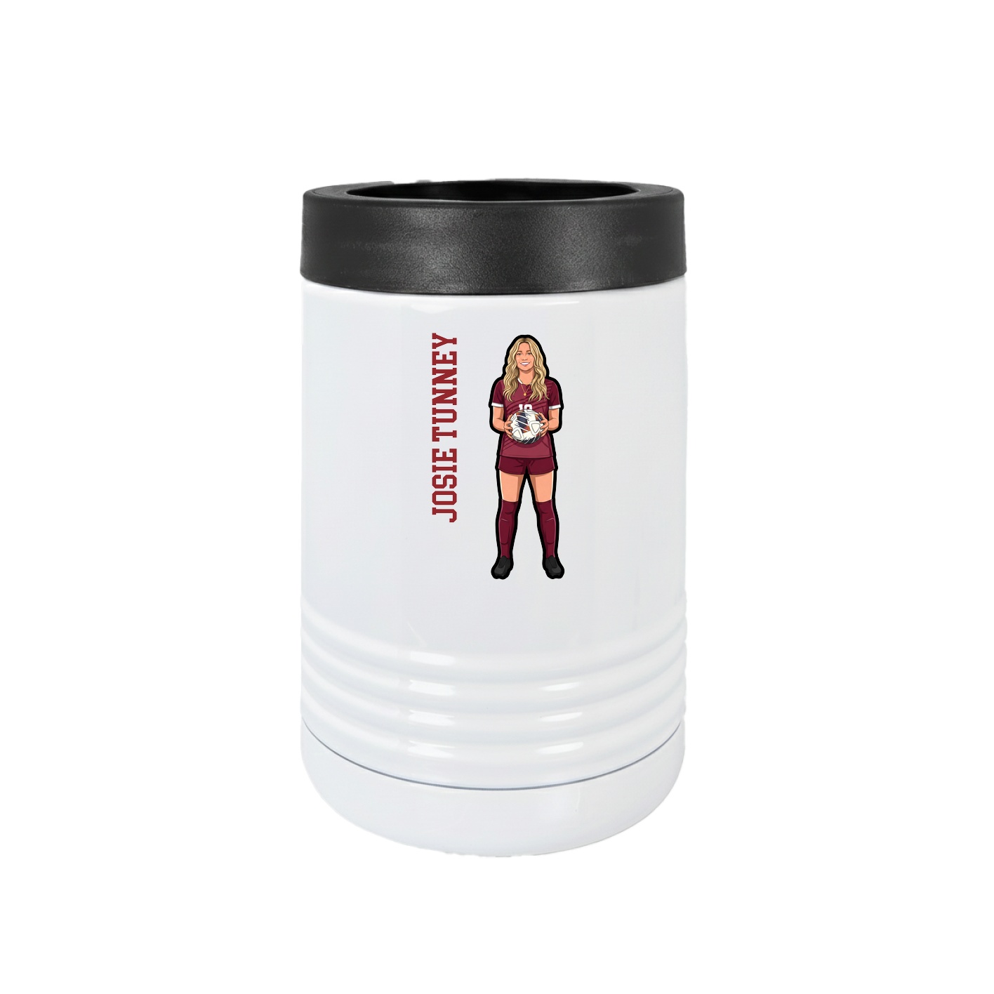 Beverage Holder — Name Vertical in White
