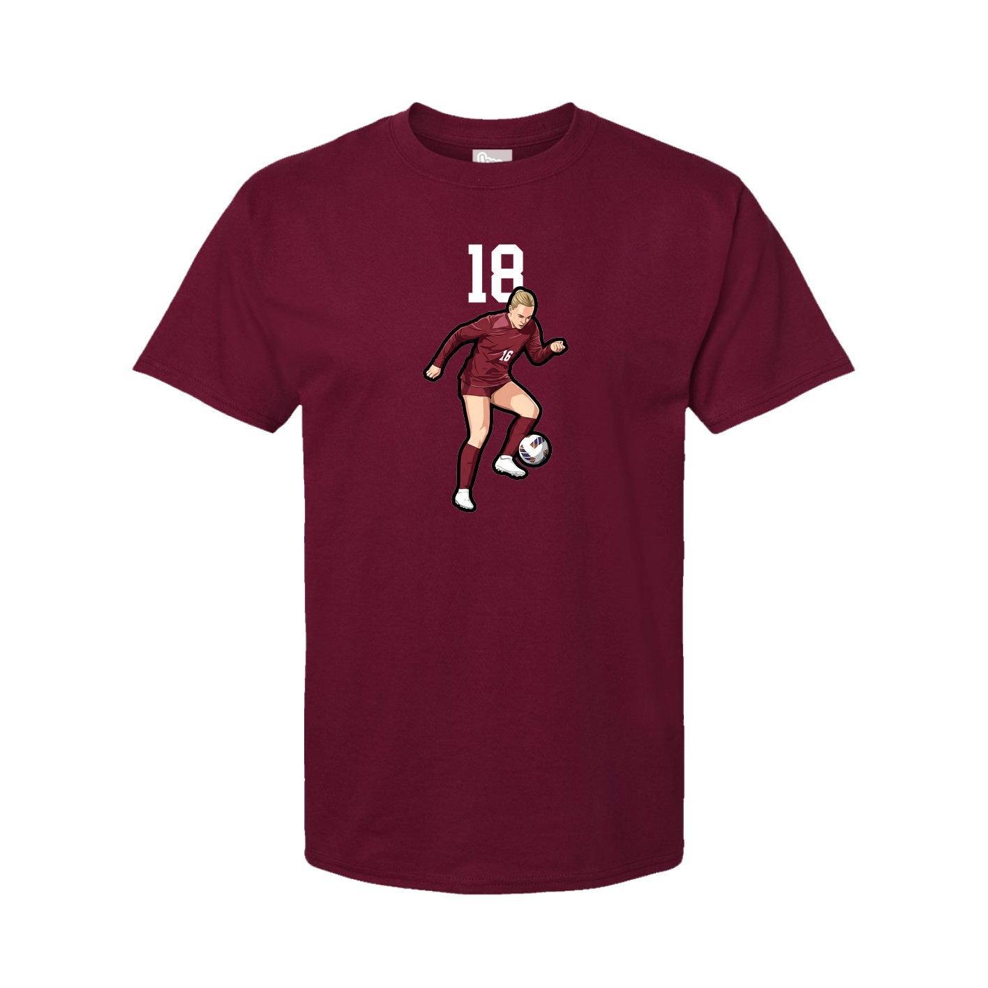 Youth Tee — Number Top in Cardinal