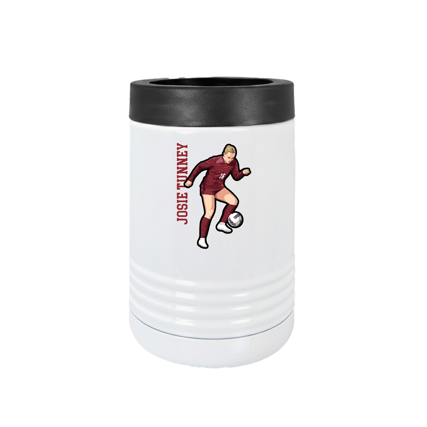 Beverage Holder — Name Vertical in White