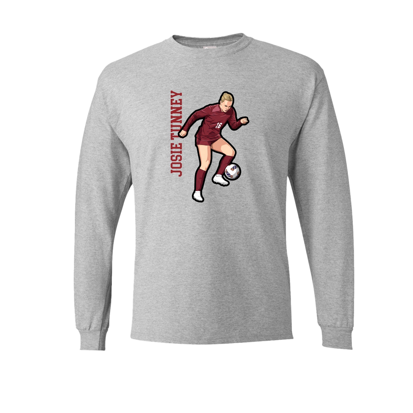 Long Sleeve Tee — Name Vertical in Grey