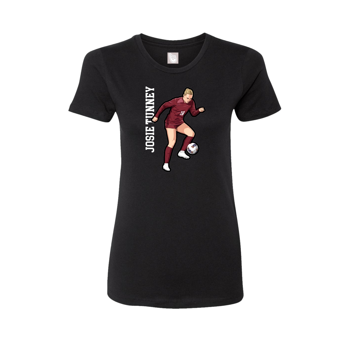 Womens Tee — Name Vertical in Black