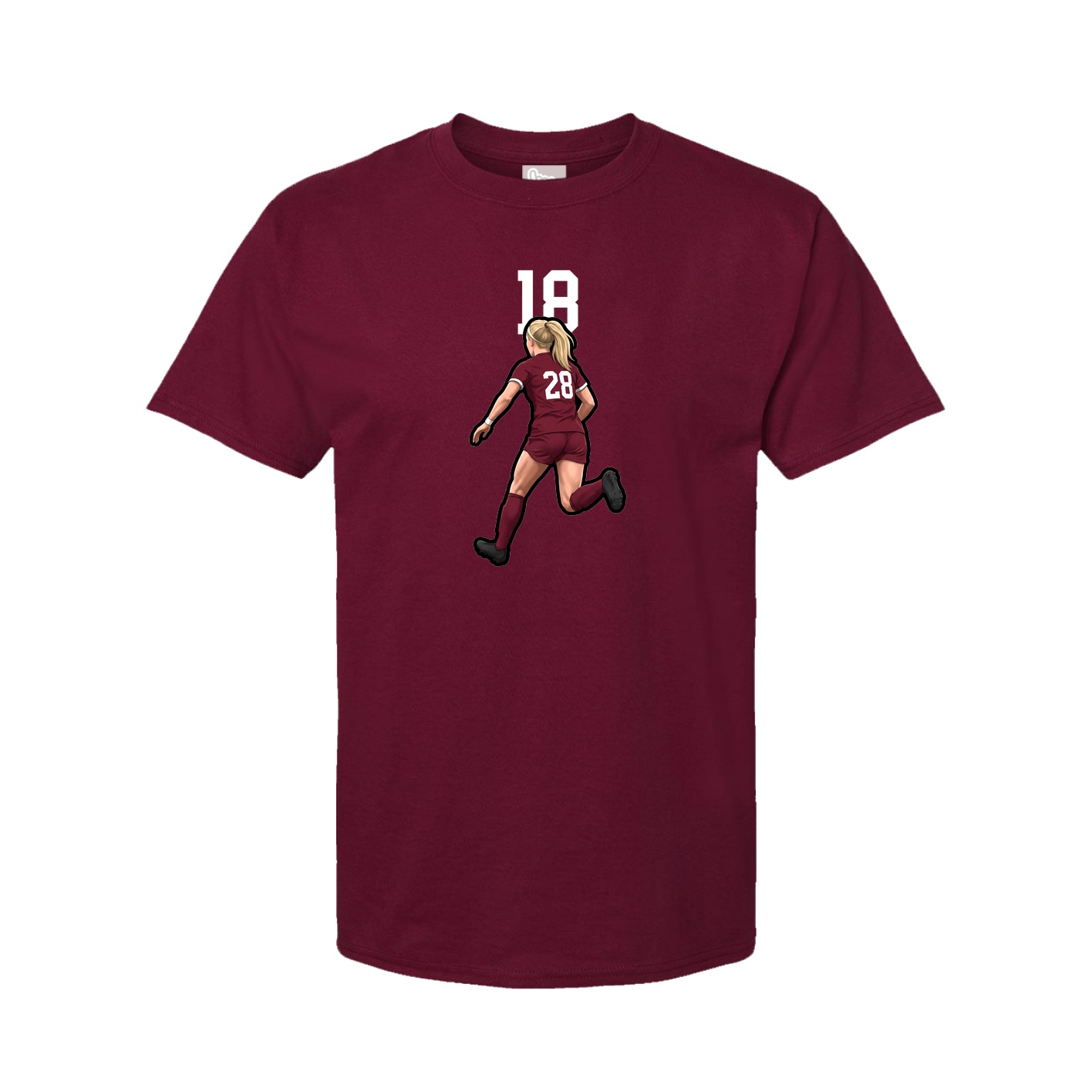 Youth Tee — Number Top in Cardinal