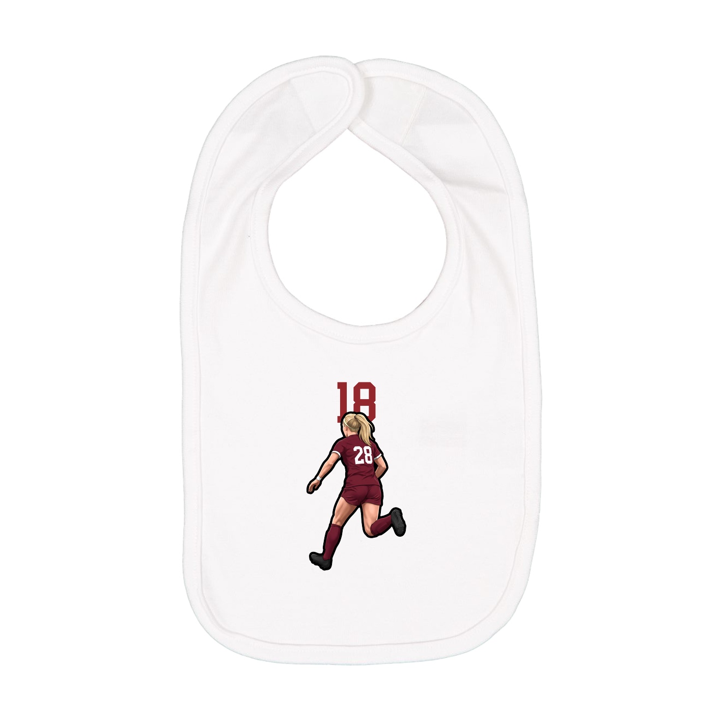 Infant Bib — Number Top in White