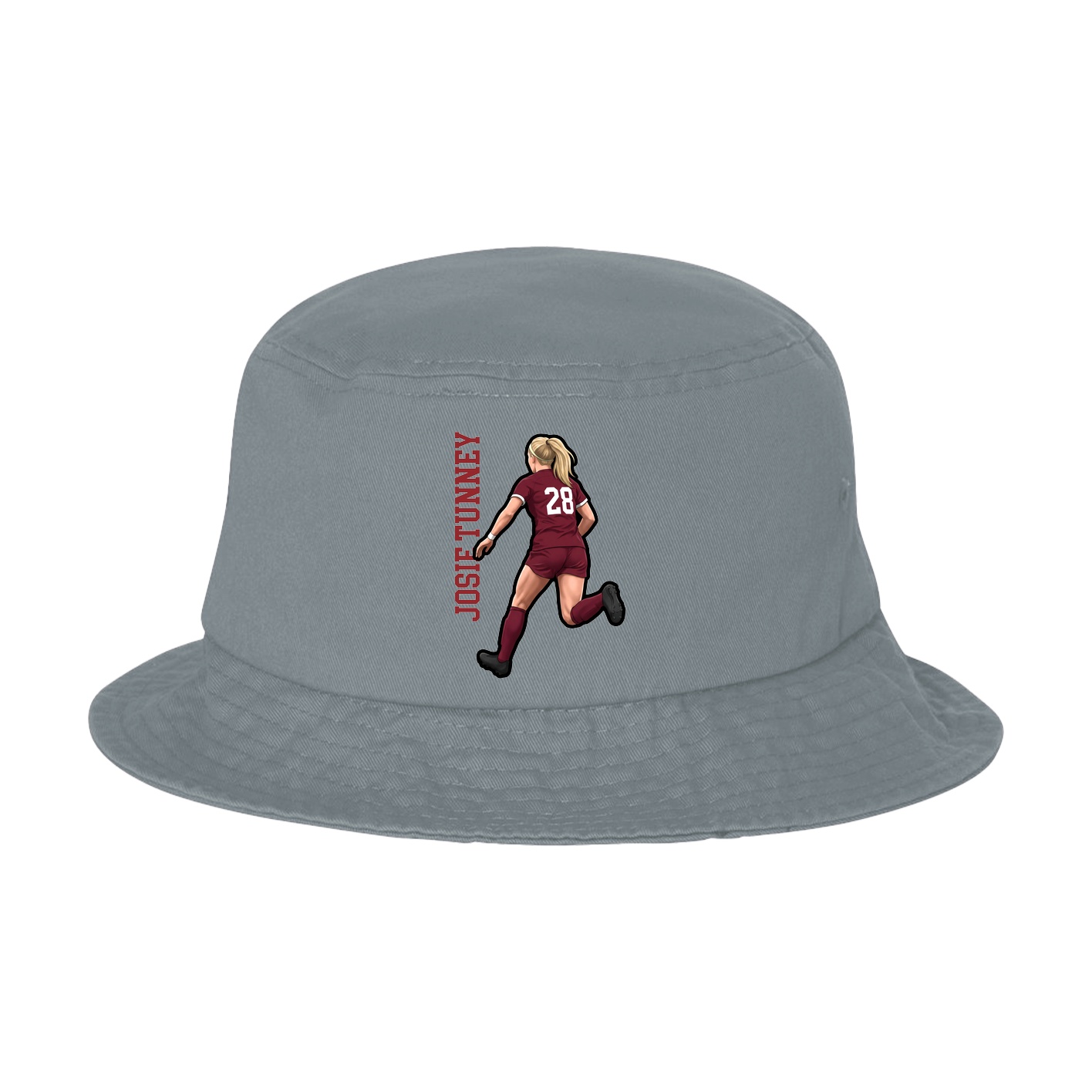 Bucket Cap — Name Vertical in Grey