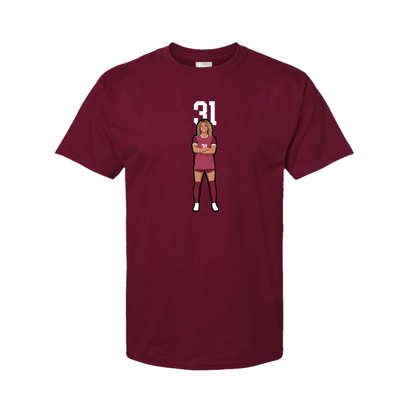 Tee — Number Top in Cardinal