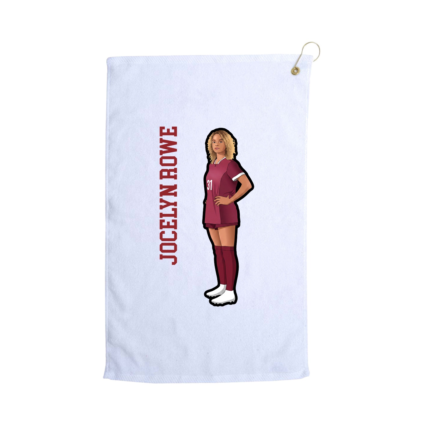 Golf Towel — Name Vertical in White