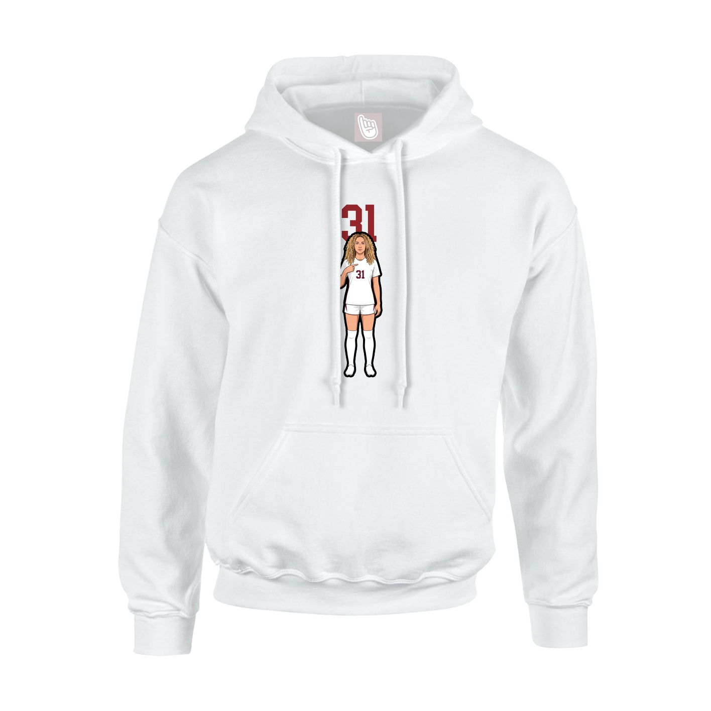 Hoodie — Number Top in White