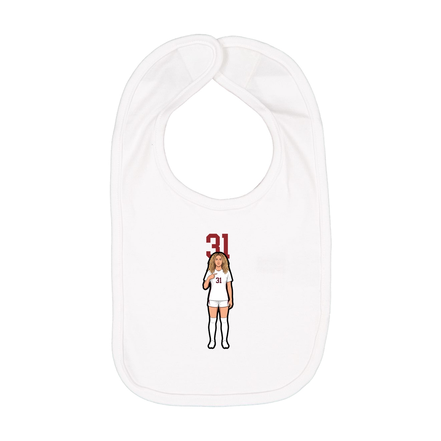 Infant Bib — Number Top in White