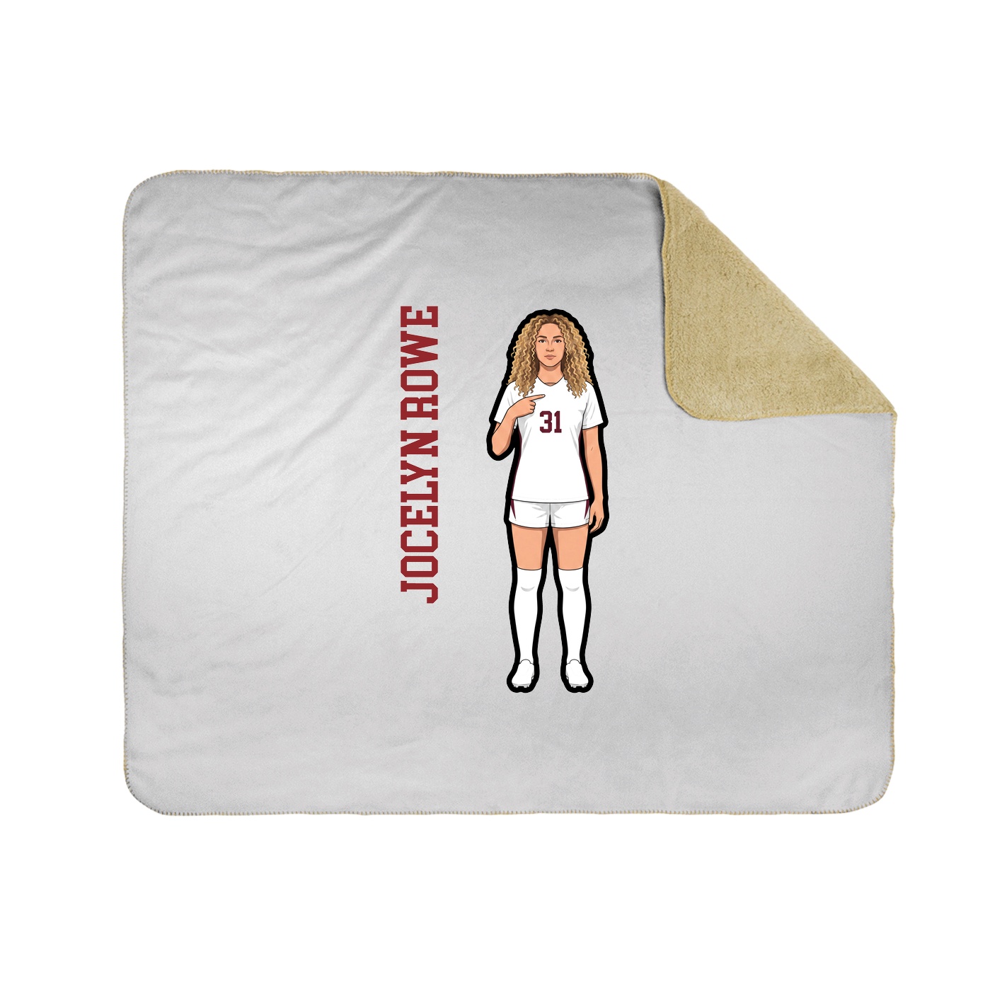 Throw Blanket — Name Vertical in White