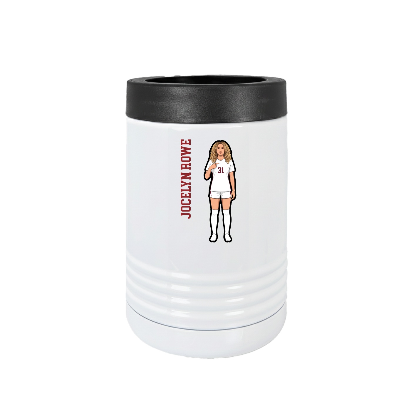 Beverage Holder — Name Vertical in White