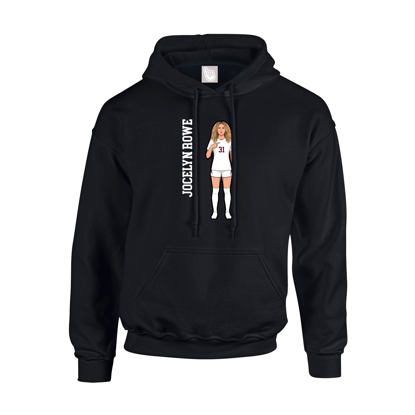 Youth Hoodie — Name Vertical in Black